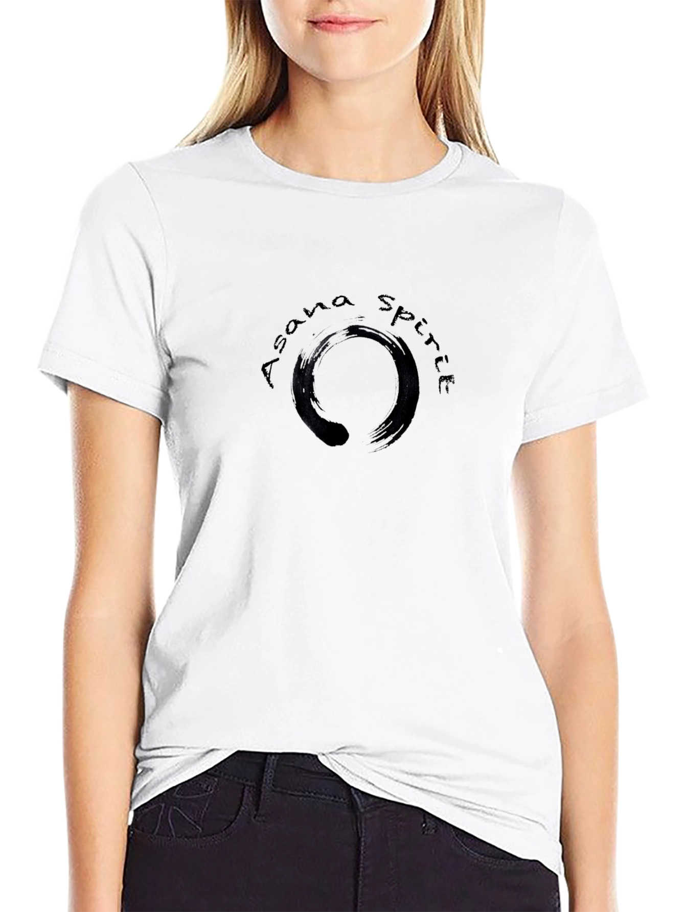 Asana Spirit Zen Circle Graphic Black T-Shirt