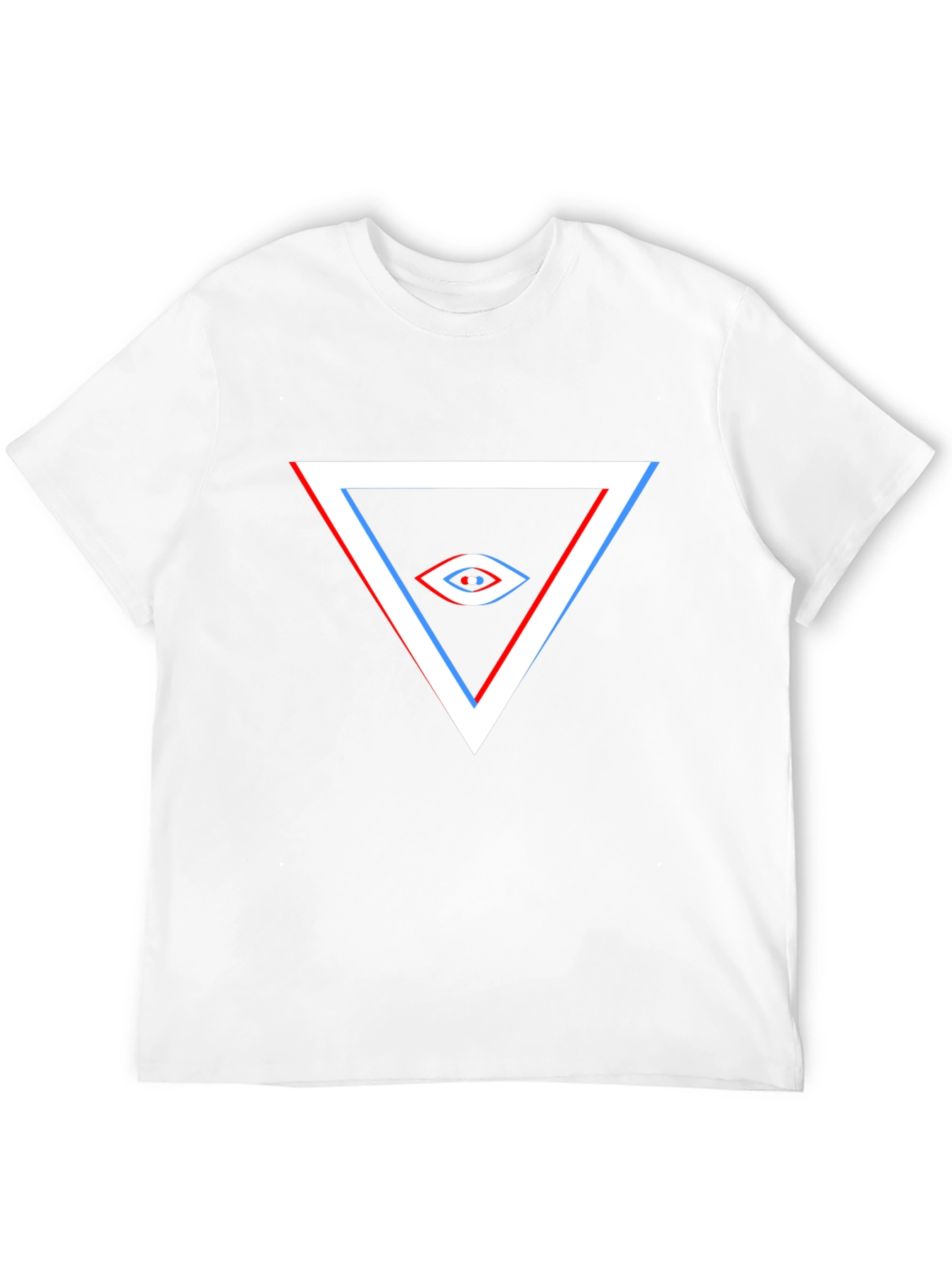 Mens Black Graphic Tee - Triangle Eye Design