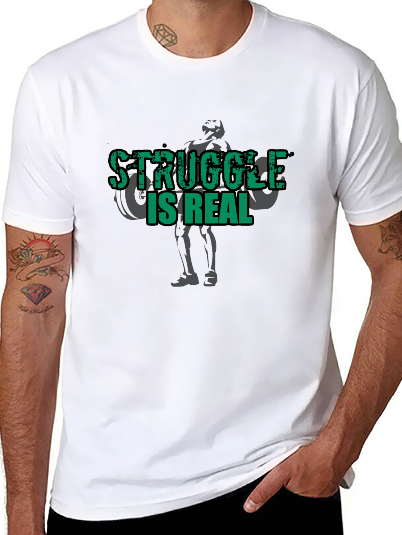 Struggle Is Real Gym T-Shirt - Black