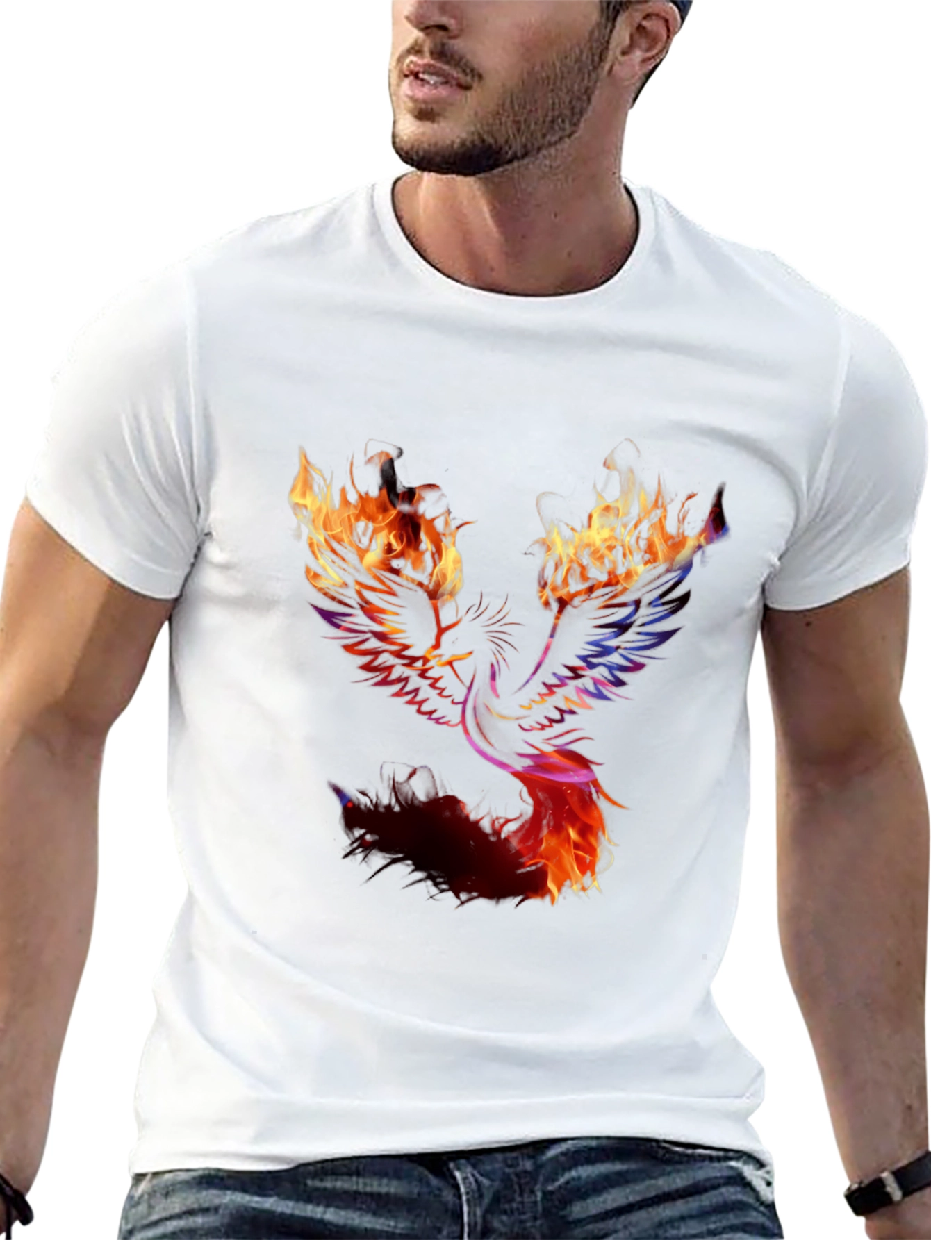 Fiery Phoenix Graphic Tee - Bold Statement Shirt