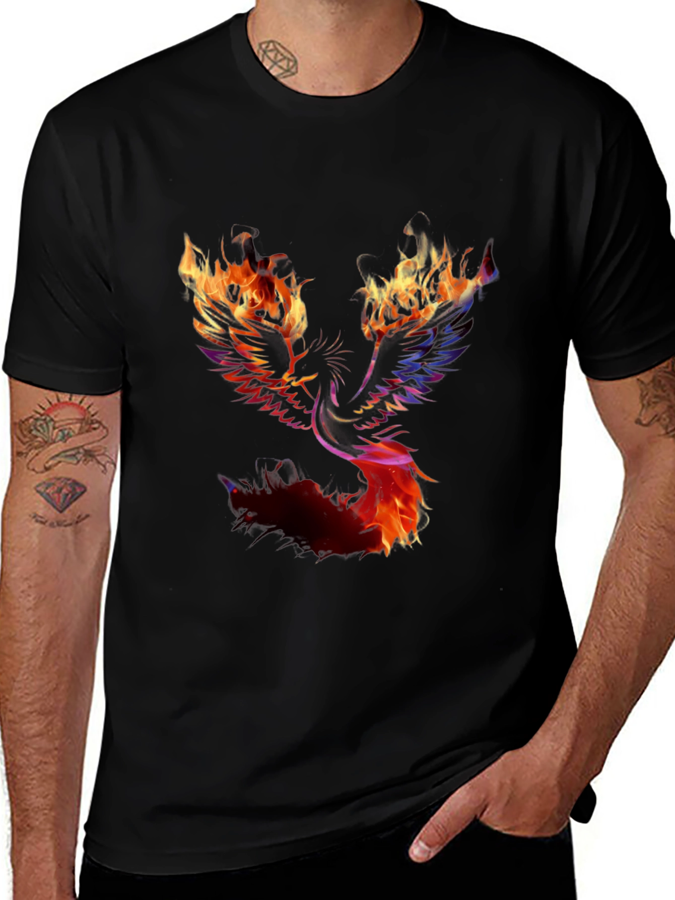 Fiery Phoenix Graphic Tee - Bold Statement Shirt