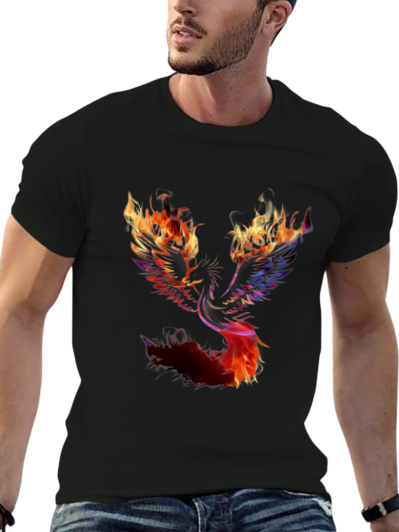 Fiery Phoenix Graphic Tee - Bold Statement Shirt