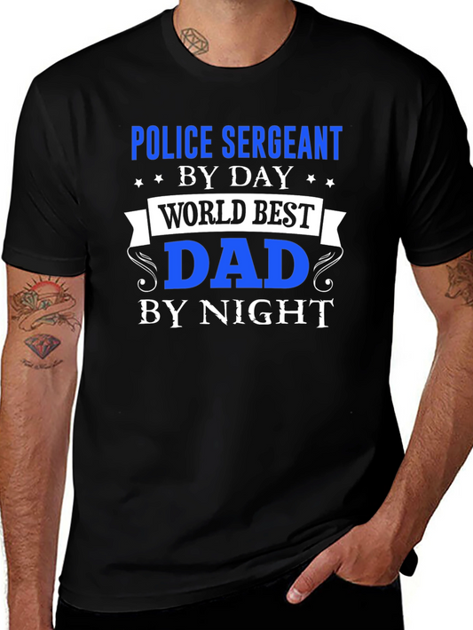 Police Sergeant Dad T-Shirt - Day & Night