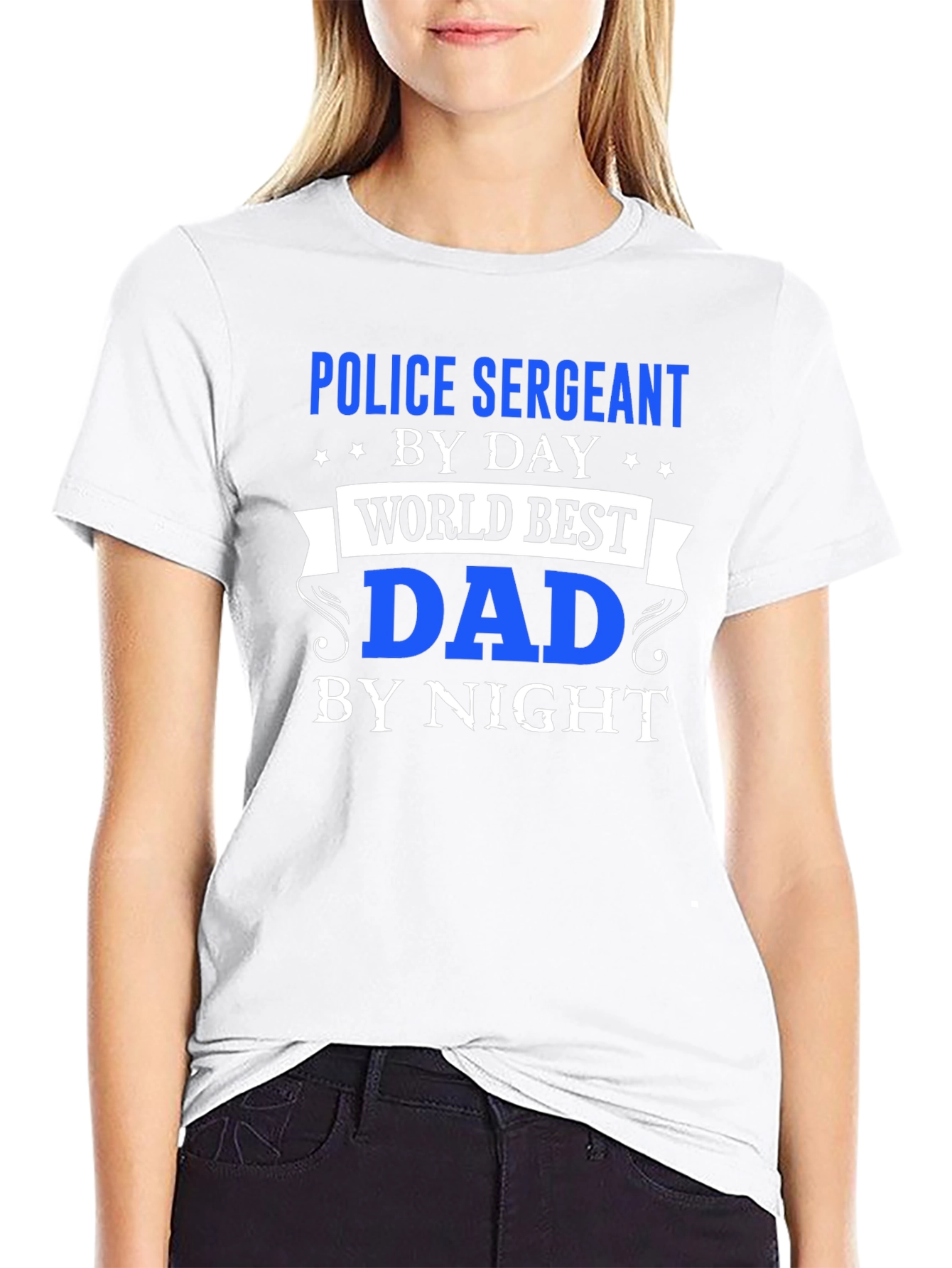 Police Sergeant Dad T-Shirt - Day & Night