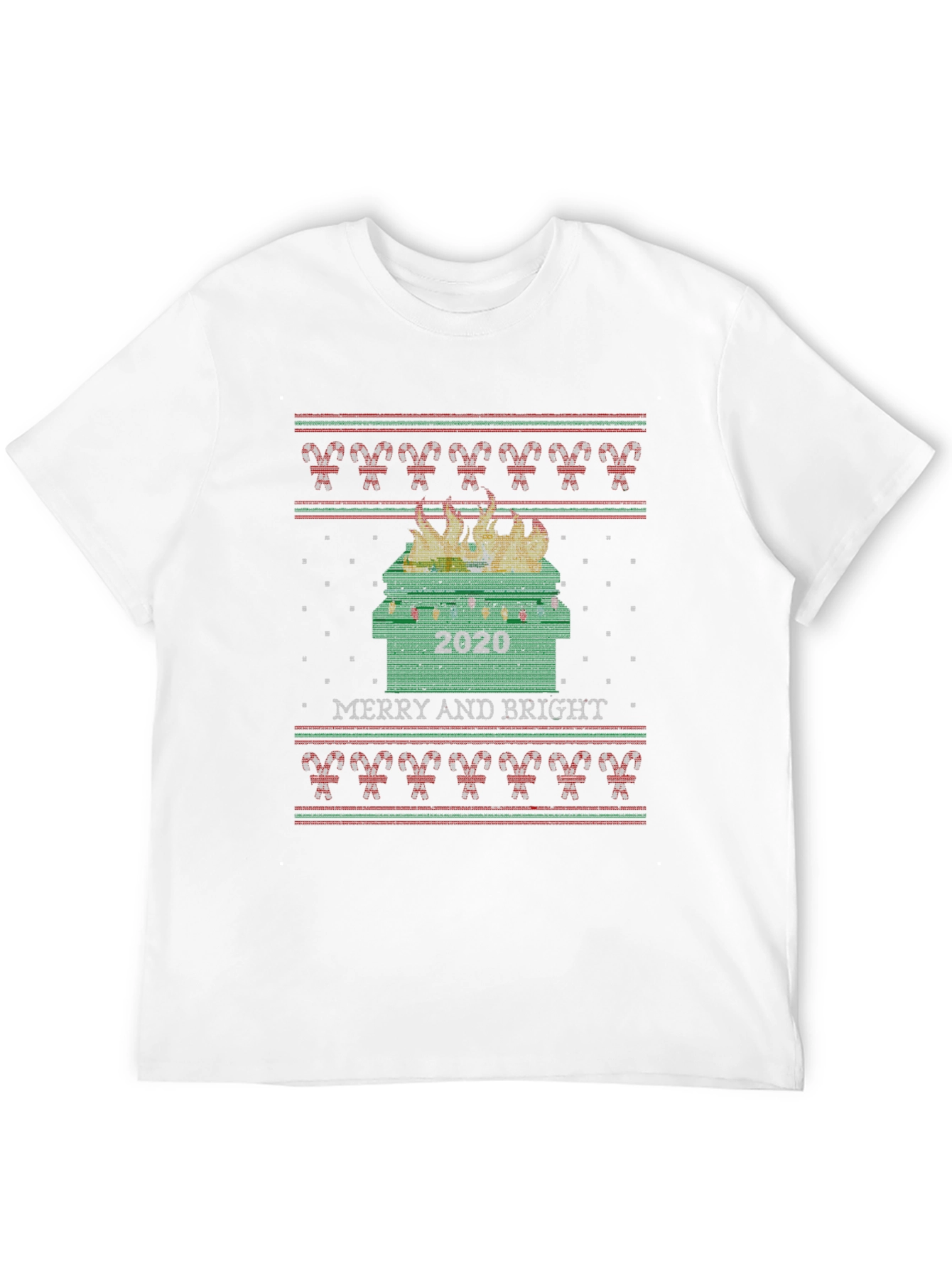 2020 Dumpster Fire Christmas Ugly Sweater Tee
