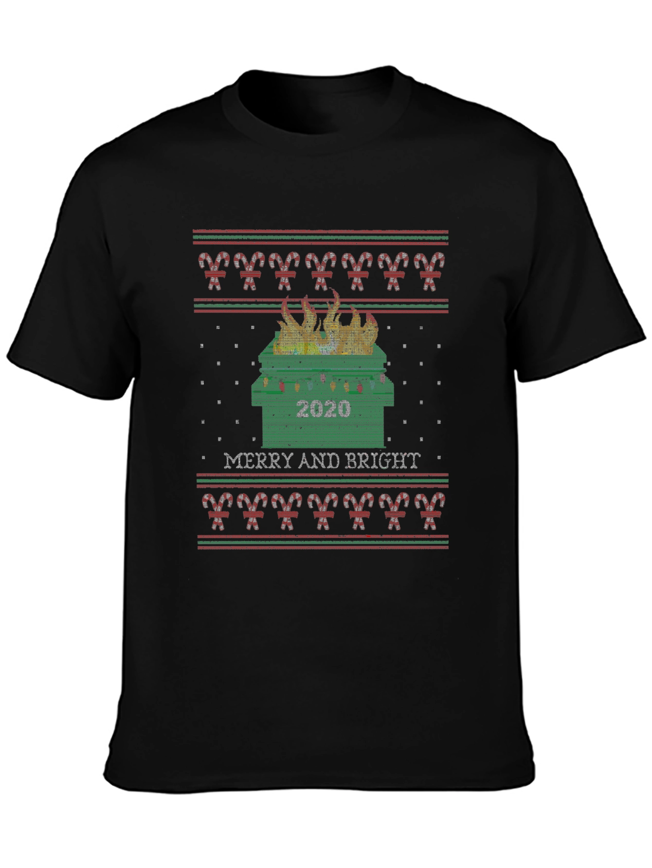 2020 Dumpster Fire Christmas Ugly Sweater Tee