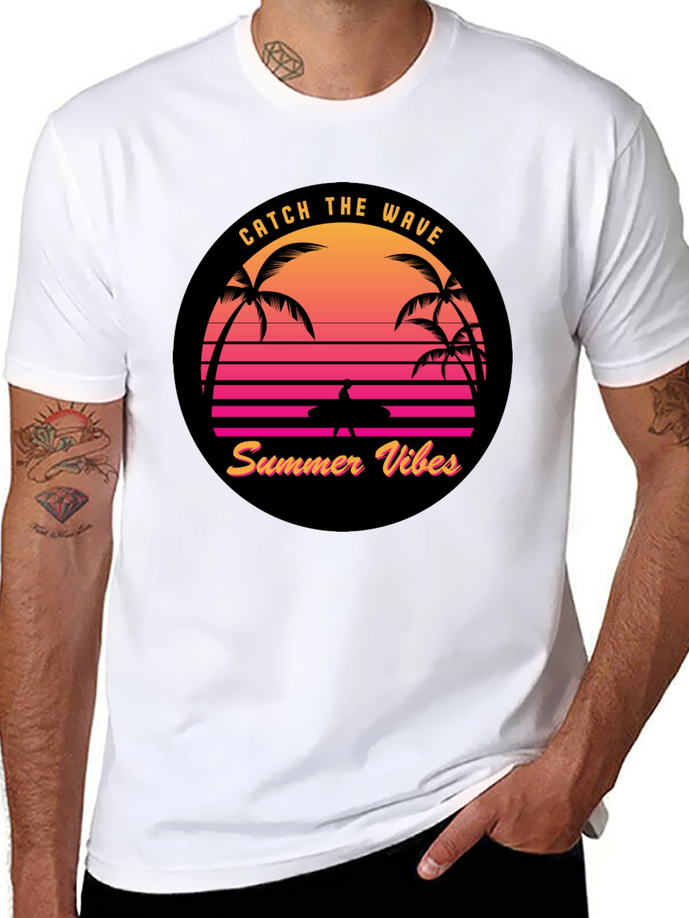 Retro Sunset Surfer T-Shirt