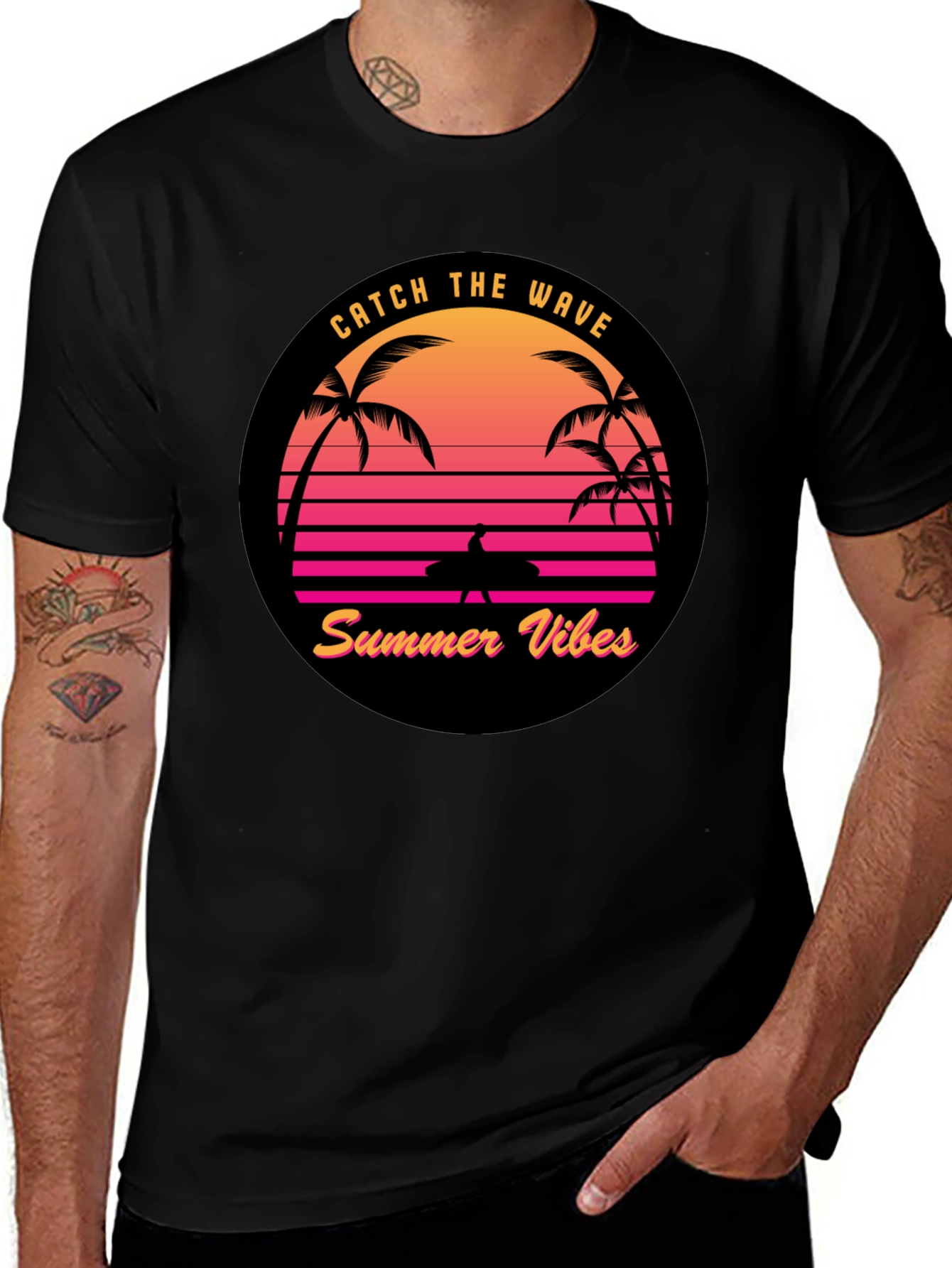 Retro Sunset Surfer T-Shirt
