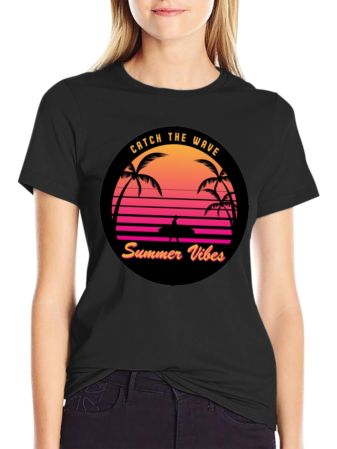 Retro Sunset Surfer T-Shirt