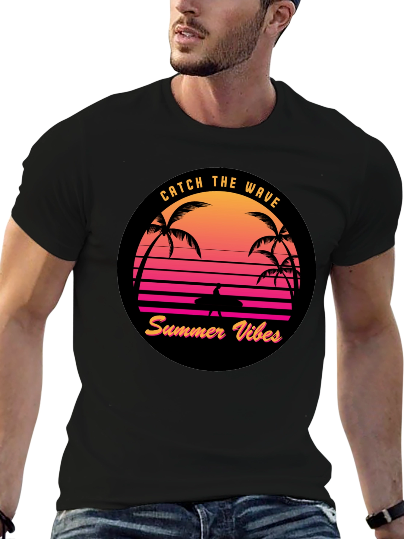 Retro Sunset Surfer T-Shirt