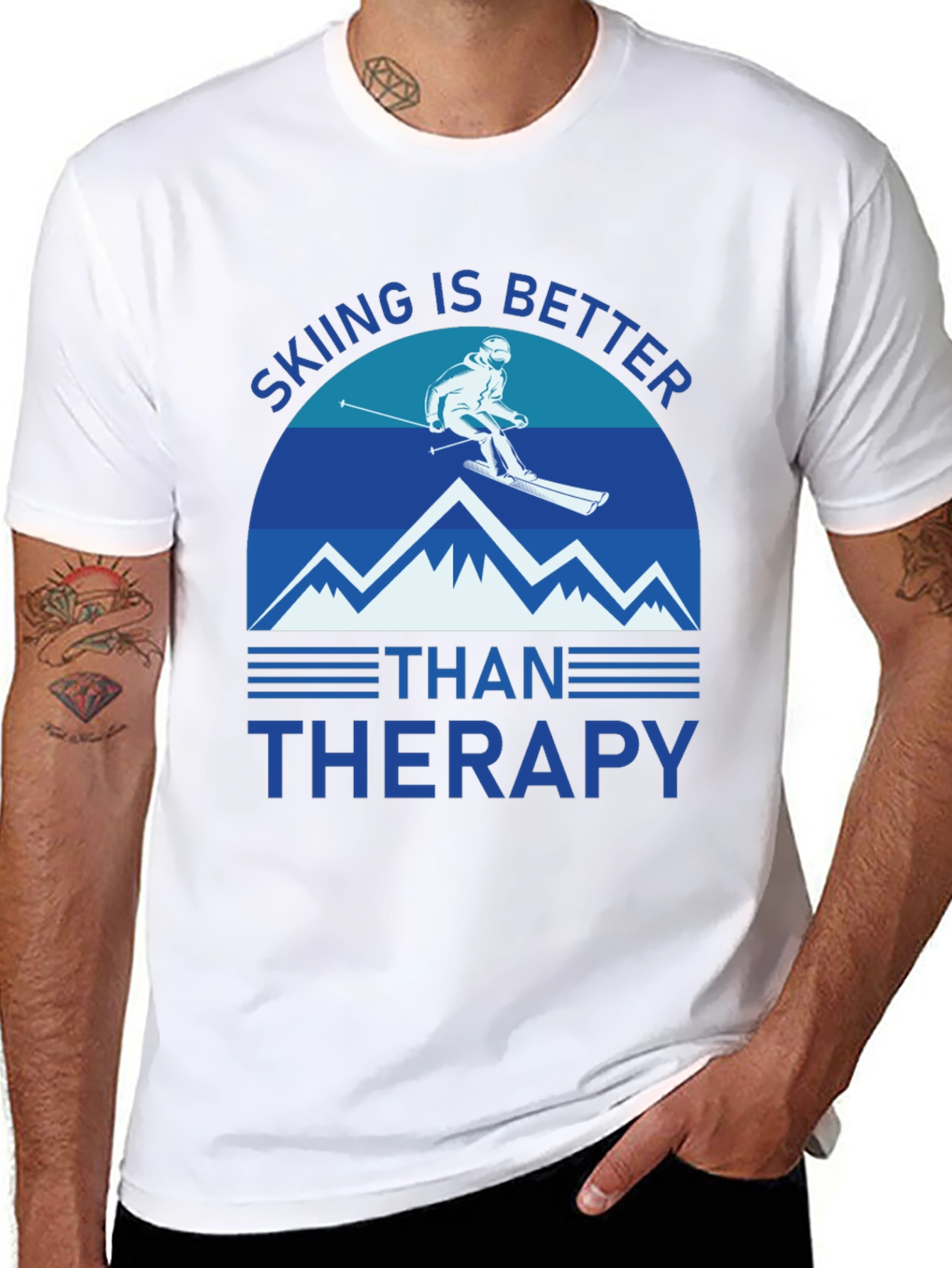 Skiing is Better Than Therapy Graphic Tee