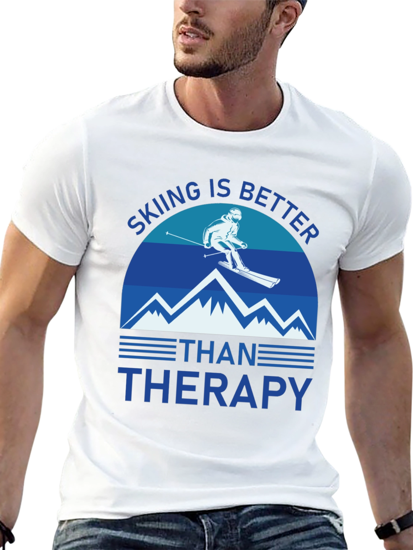 Skiing is Better Than Therapy Graphic Tee