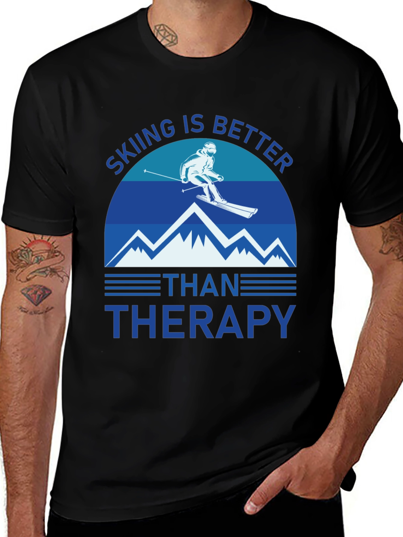 Skiing is Better Than Therapy Graphic Tee