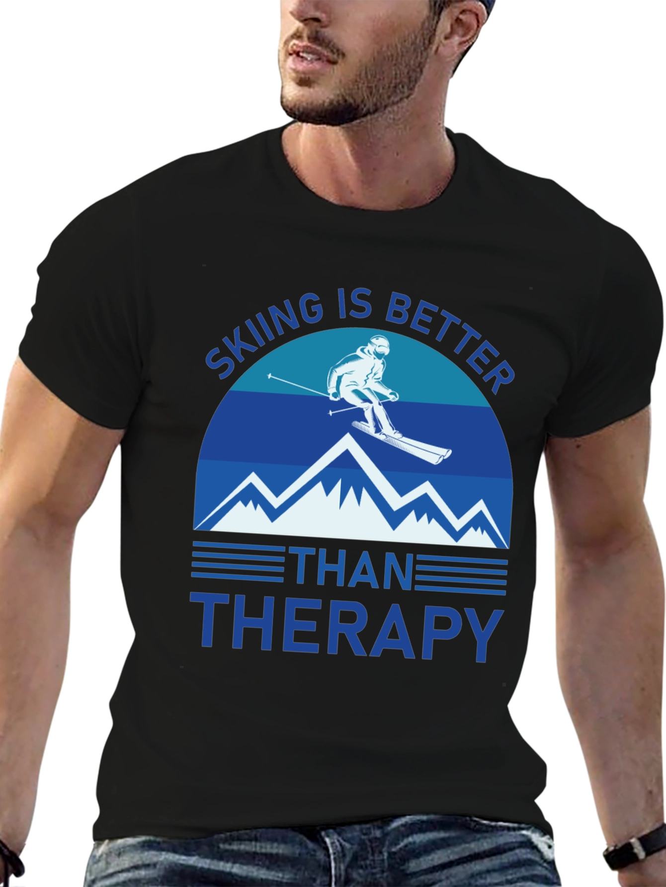 Skiing is Better Than Therapy Graphic Tee