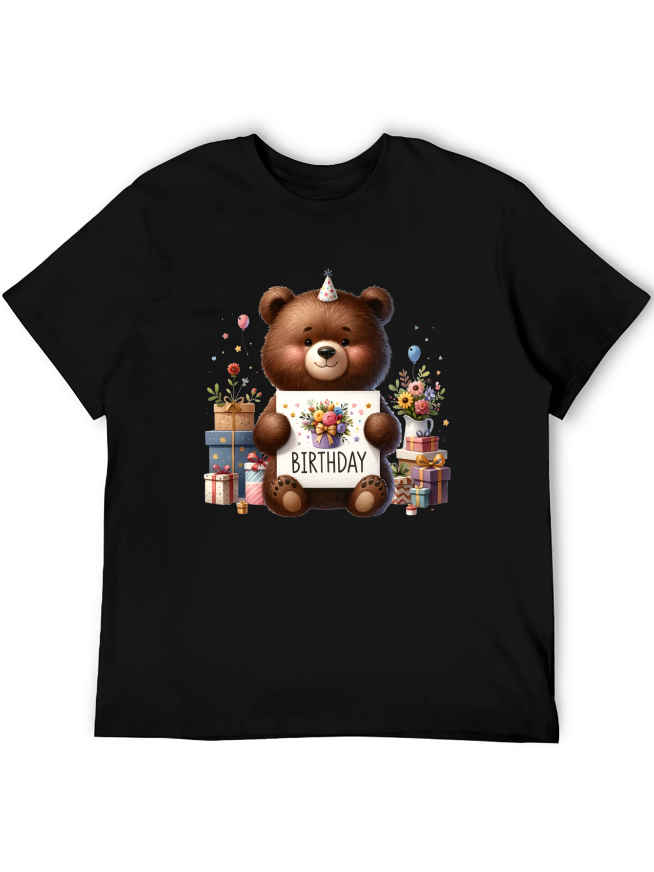 Birthday Teddy Bear Graphic Tee - Cute Party Shirt
