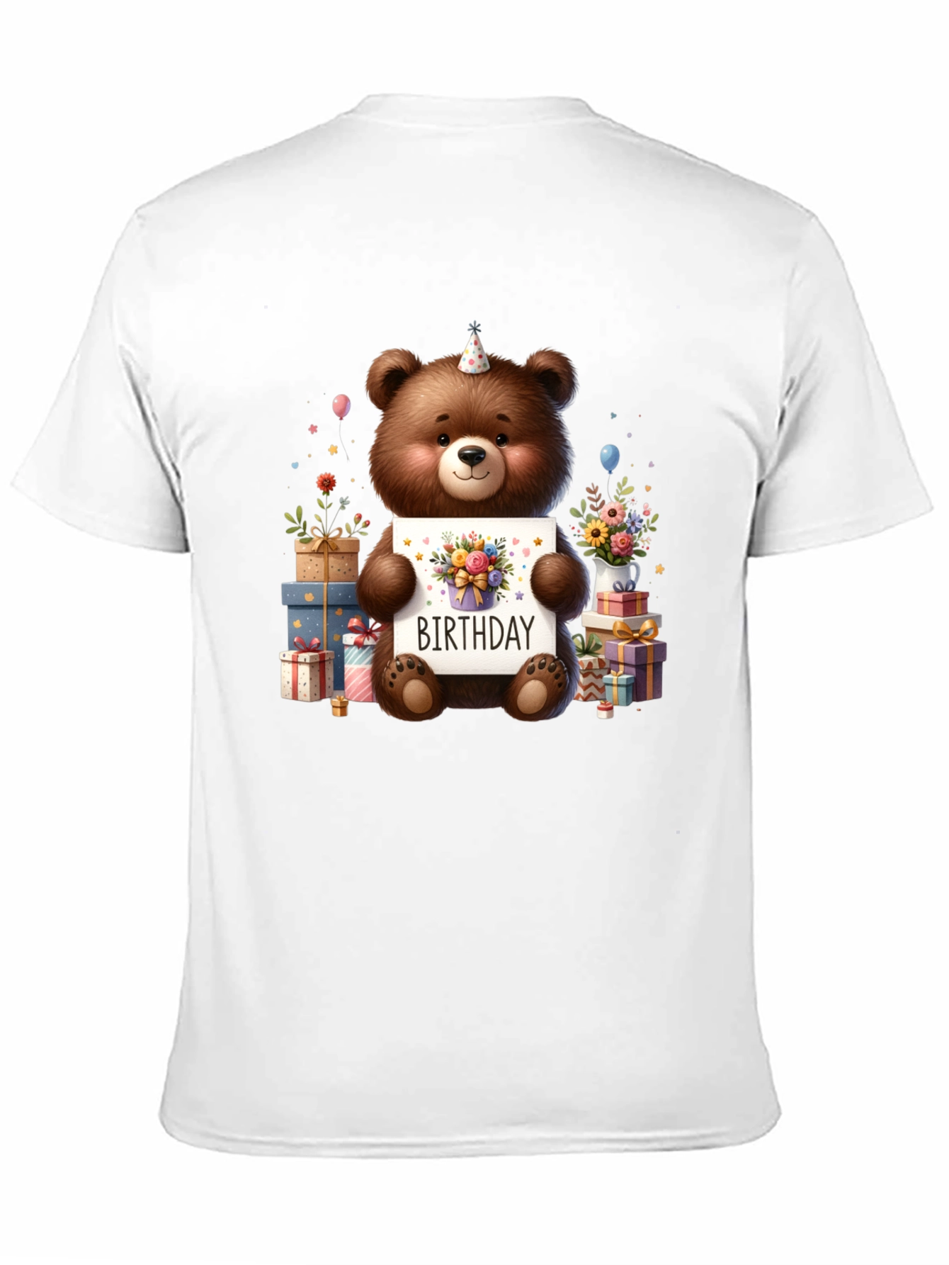 Birthday Teddy Bear Graphic Tee - Cute Party Shirt