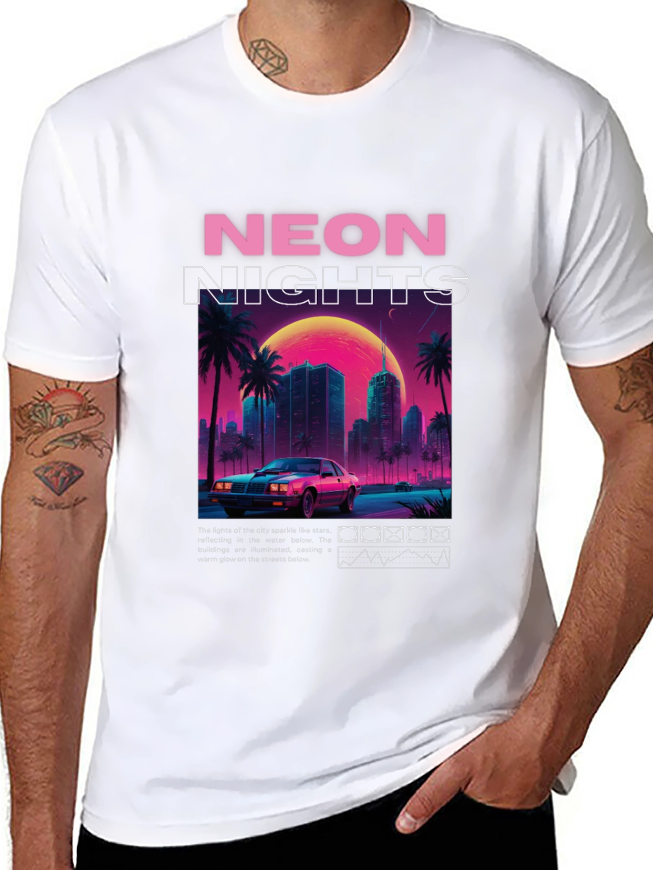 Neon Nights Graphic T-Shirt - Retro 80s Style