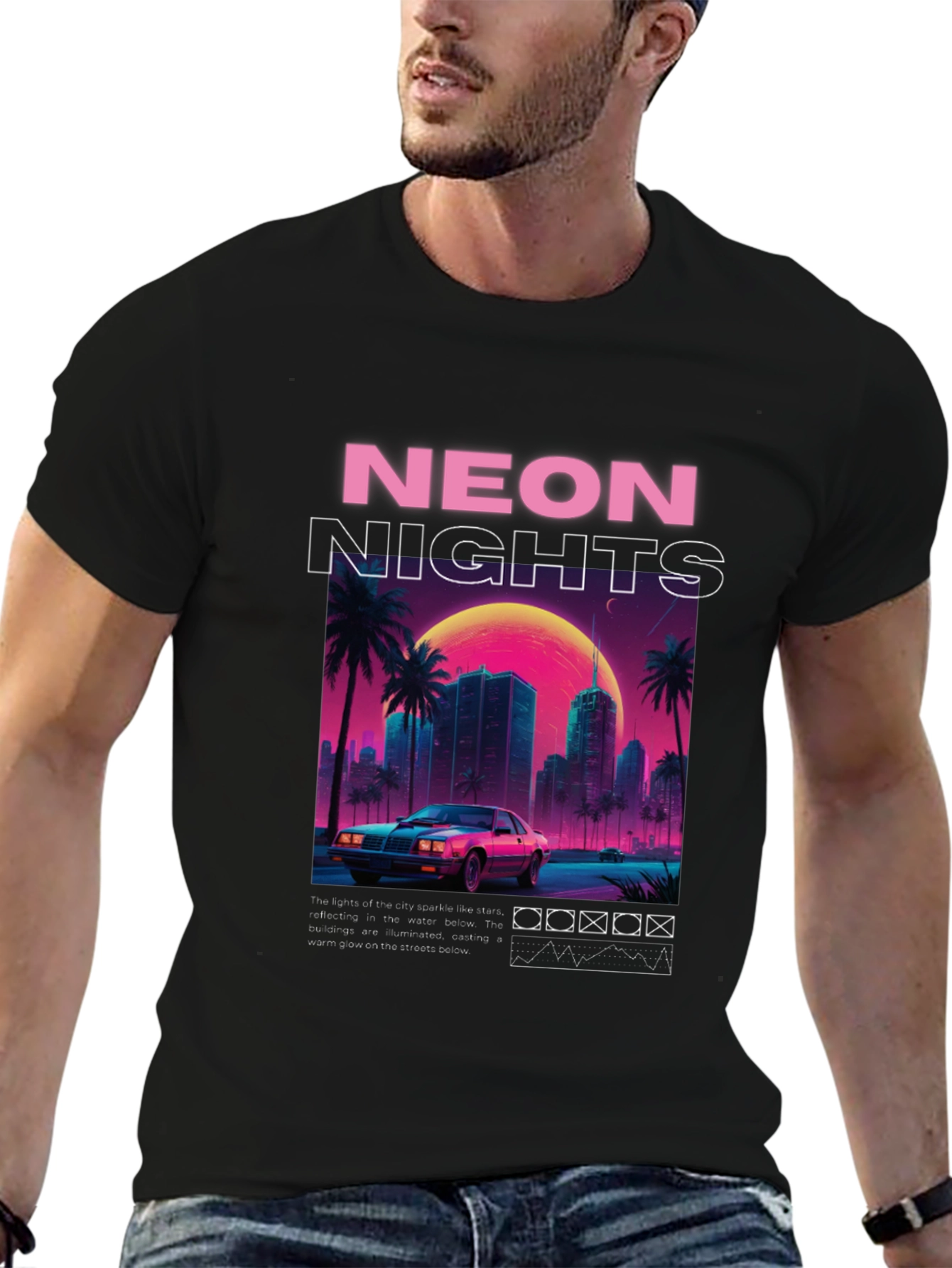 Neon Nights Graphic T-Shirt - Retro 80s Style