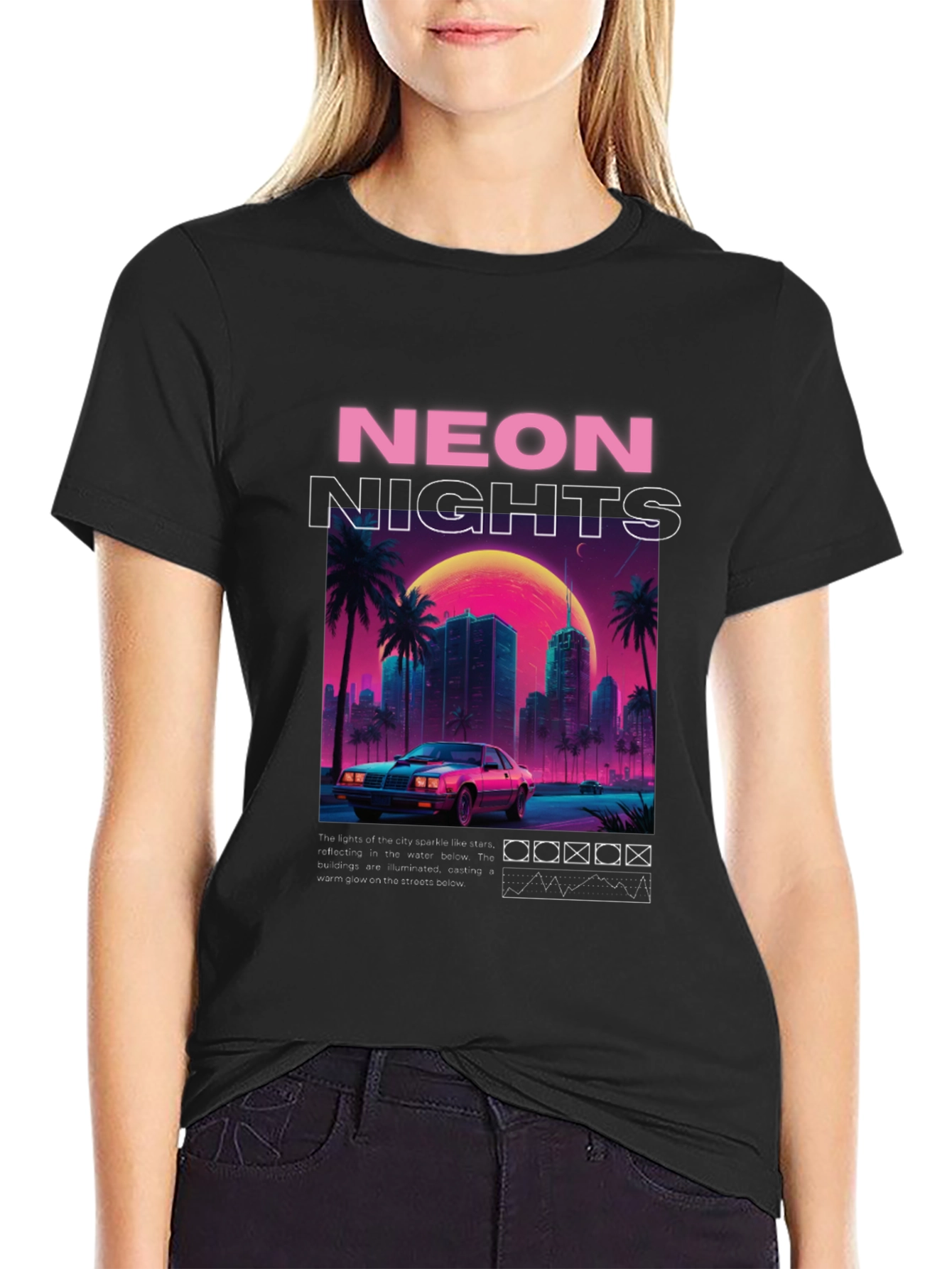 Neon Nights Graphic T-Shirt - Retro 80s Style