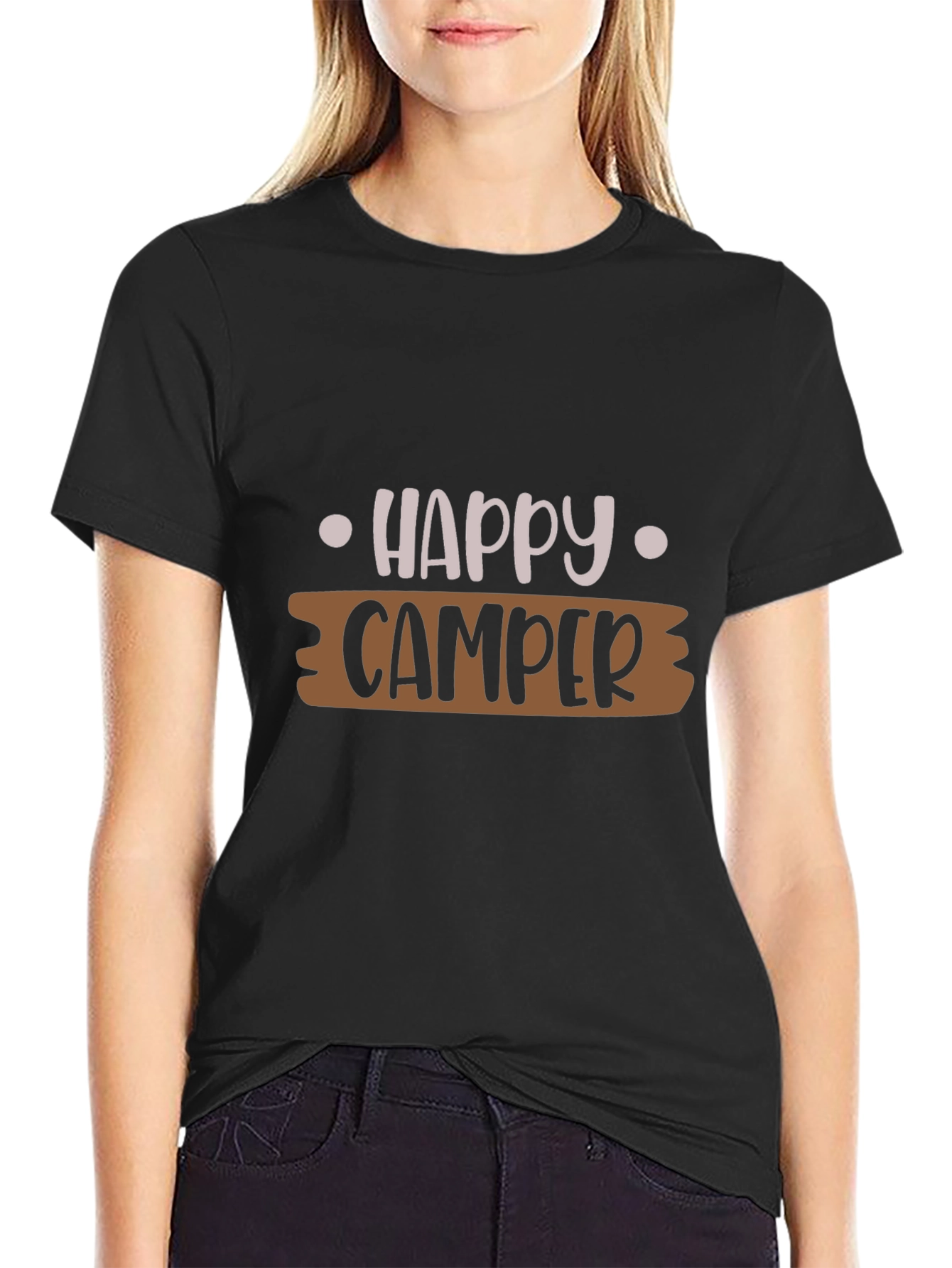 Happy Camper Graphic Tee - Unisex Black T-Shirt