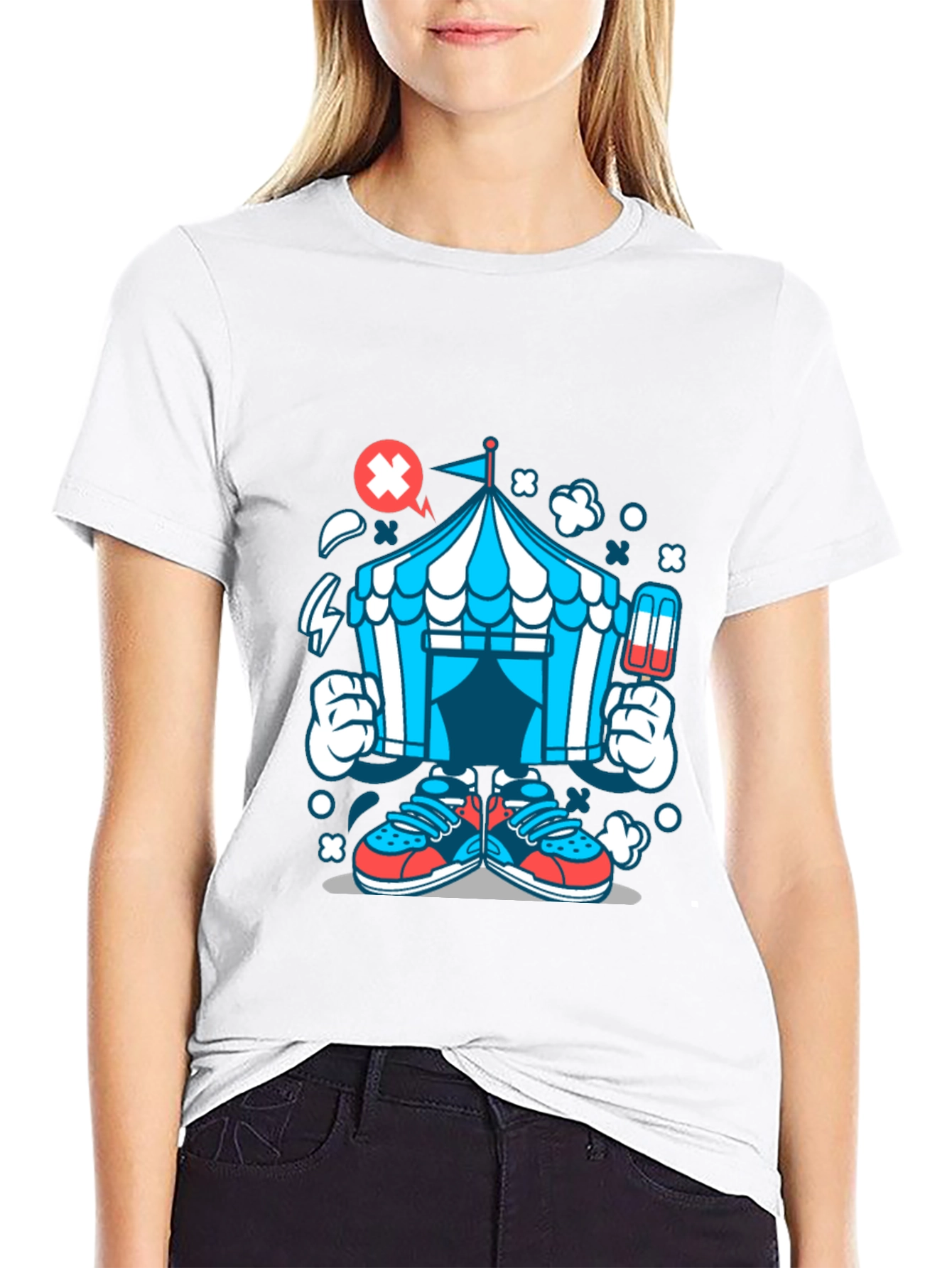 Cartoon Circus Tent Graphic Tee
