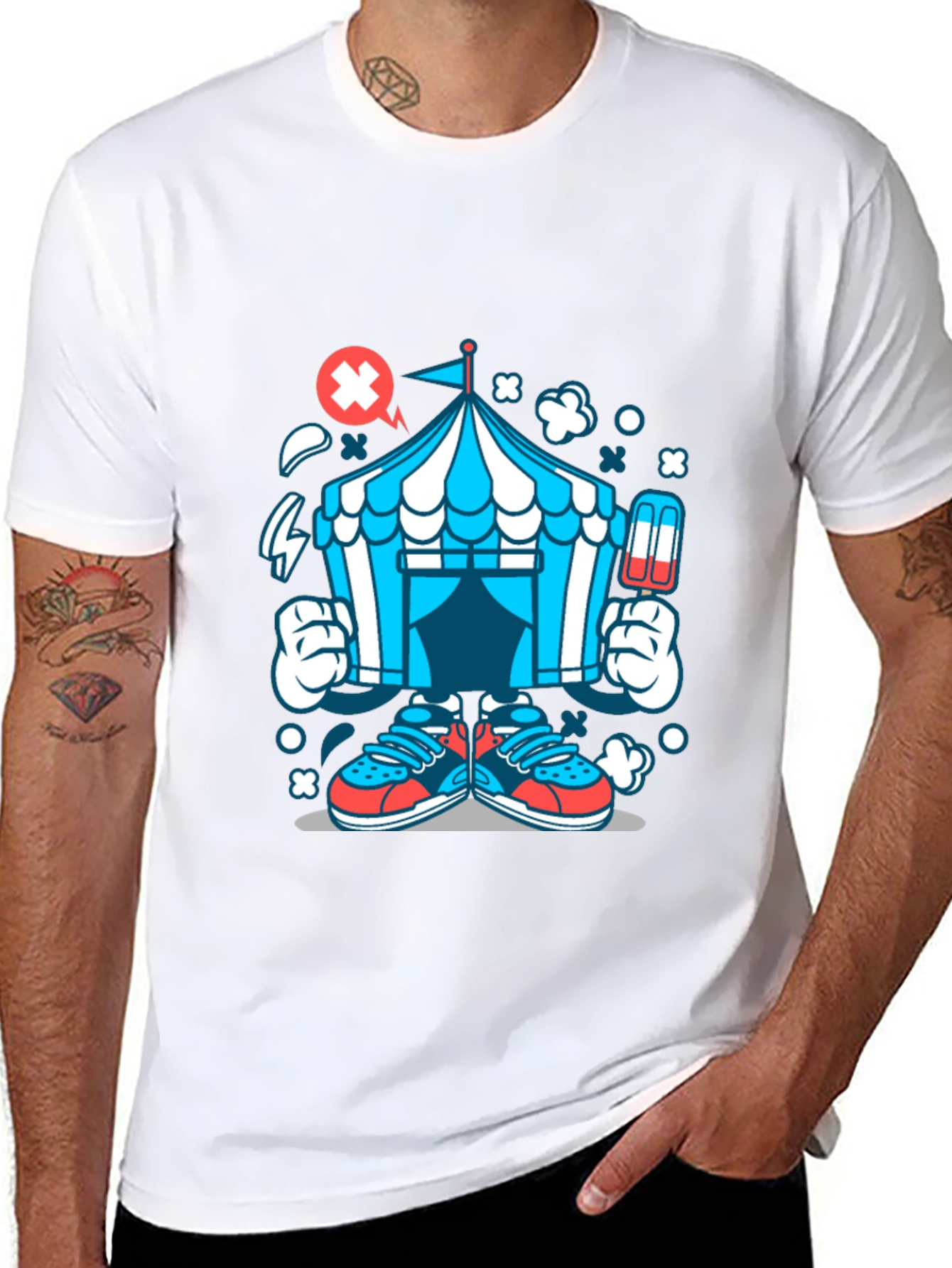 Cartoon Circus Tent Graphic Tee