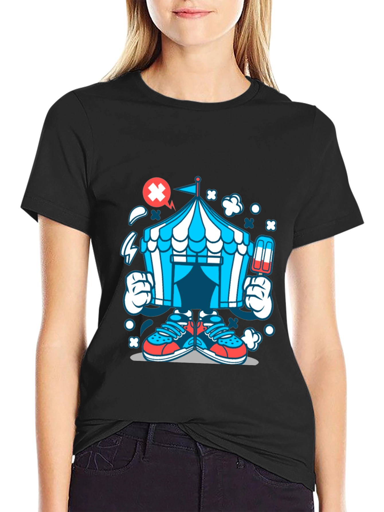 Cartoon Circus Tent Graphic Tee
