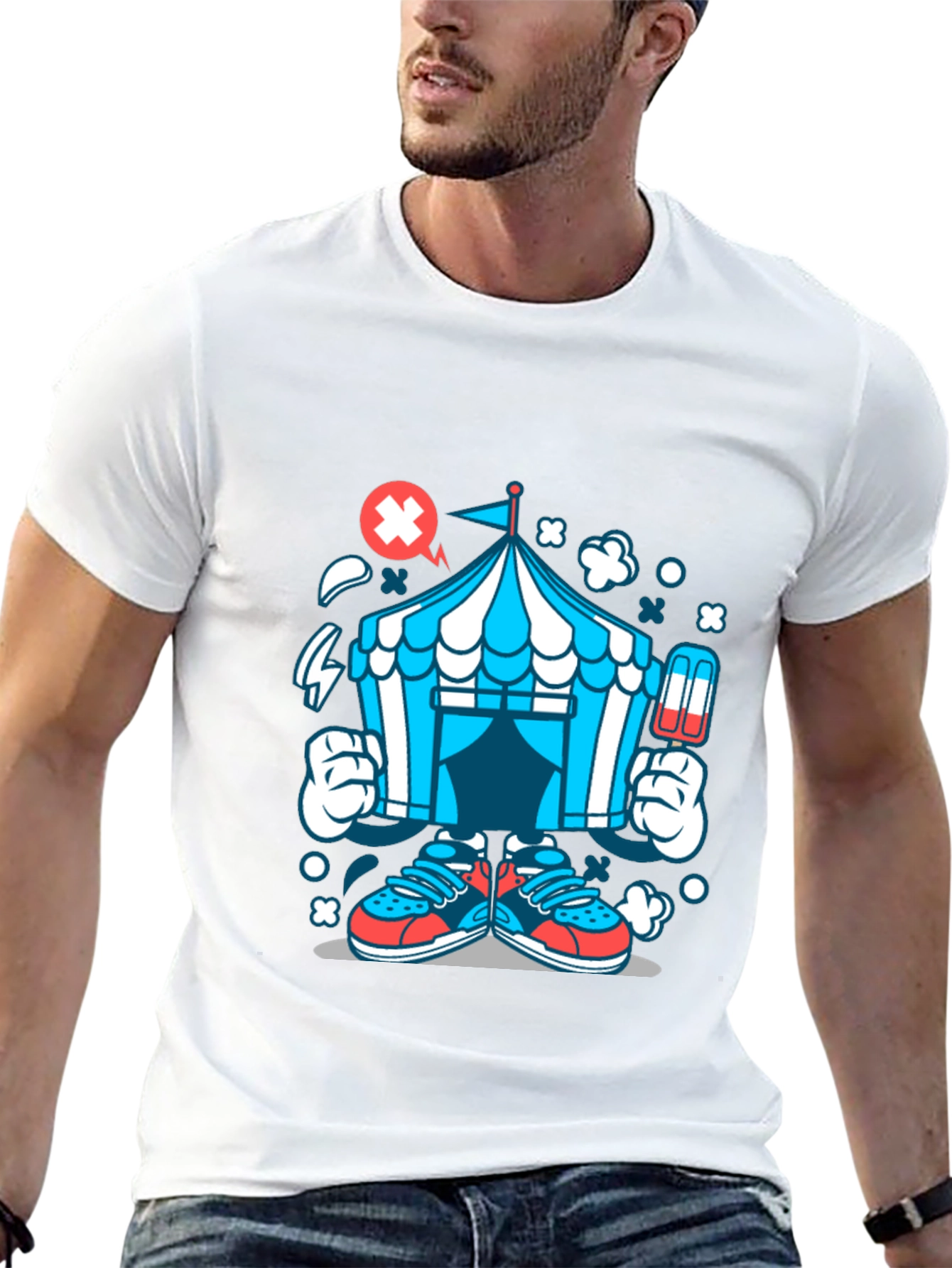 Cartoon Circus Tent Graphic Tee
