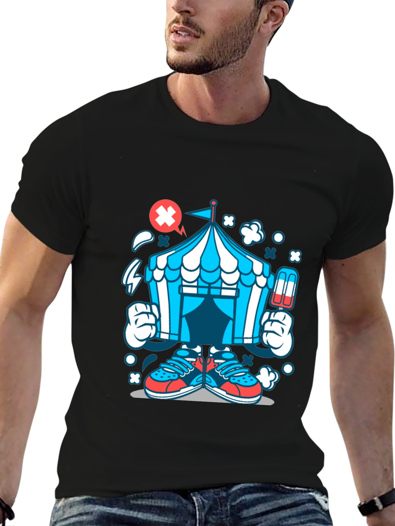 Cartoon Circus Tent Graphic Tee