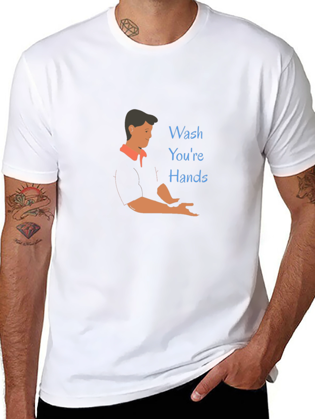 Wash Your Hands Graphic Tee - Black