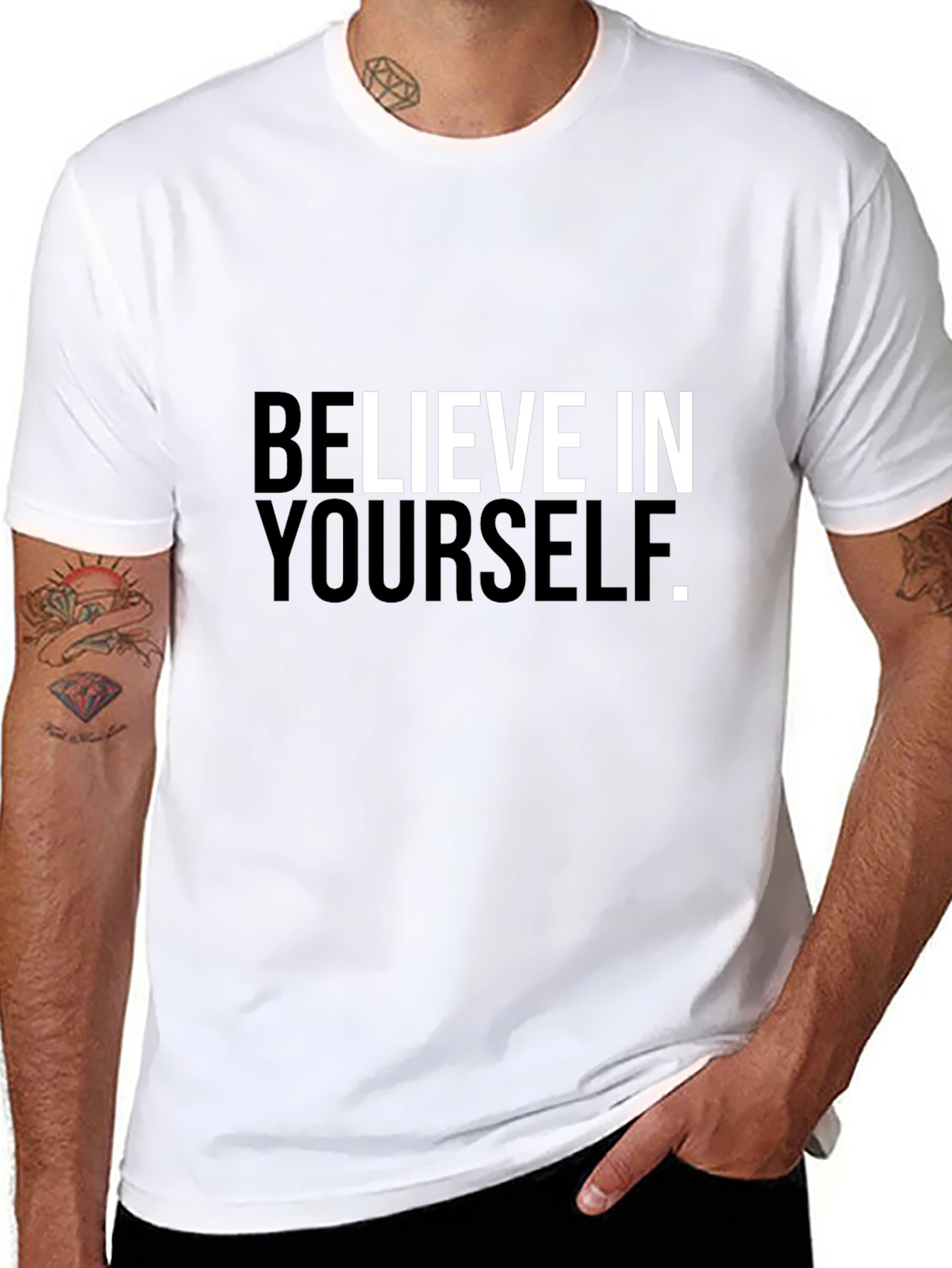 Believe In Yourself Graphic Tee - Black Cotton T-Shirt