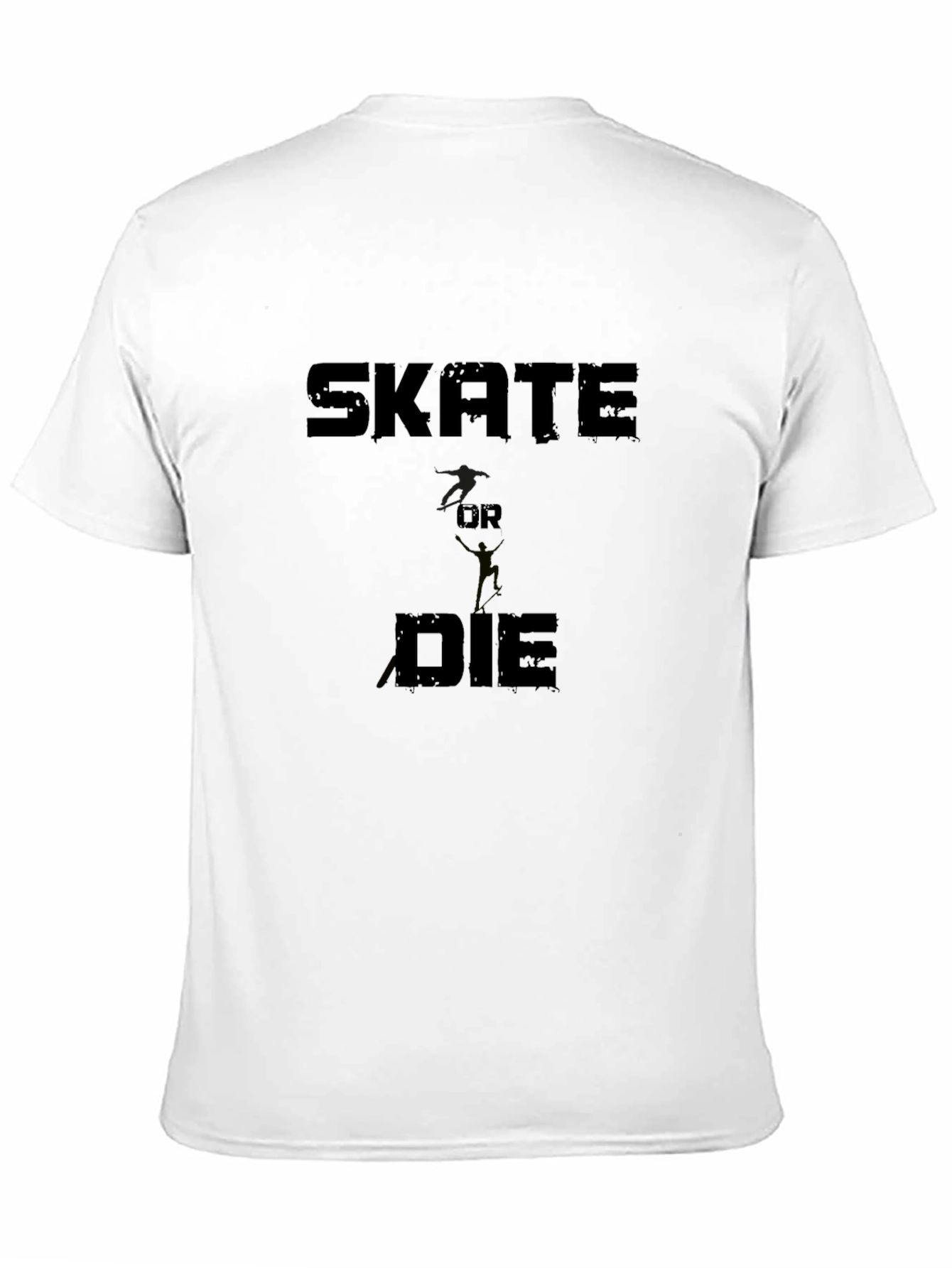 Skate Or Die Graphic Print Black T-Shirt