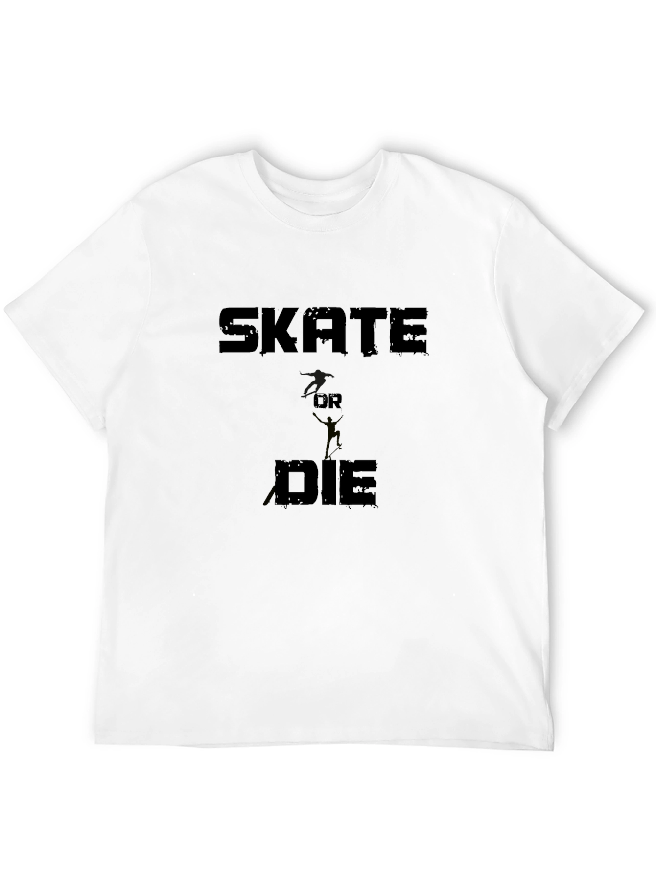 Skate Or Die Graphic Print Black T-Shirt