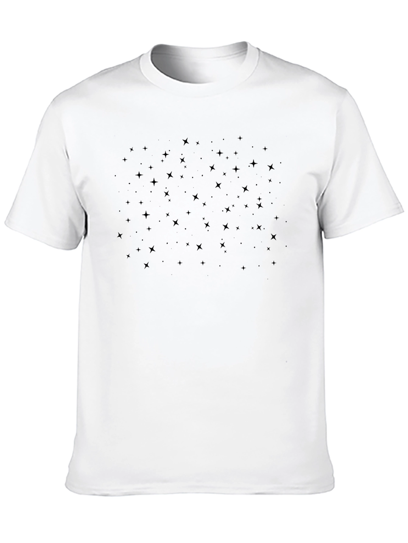 Mens Black Star Pattern T-Shirt