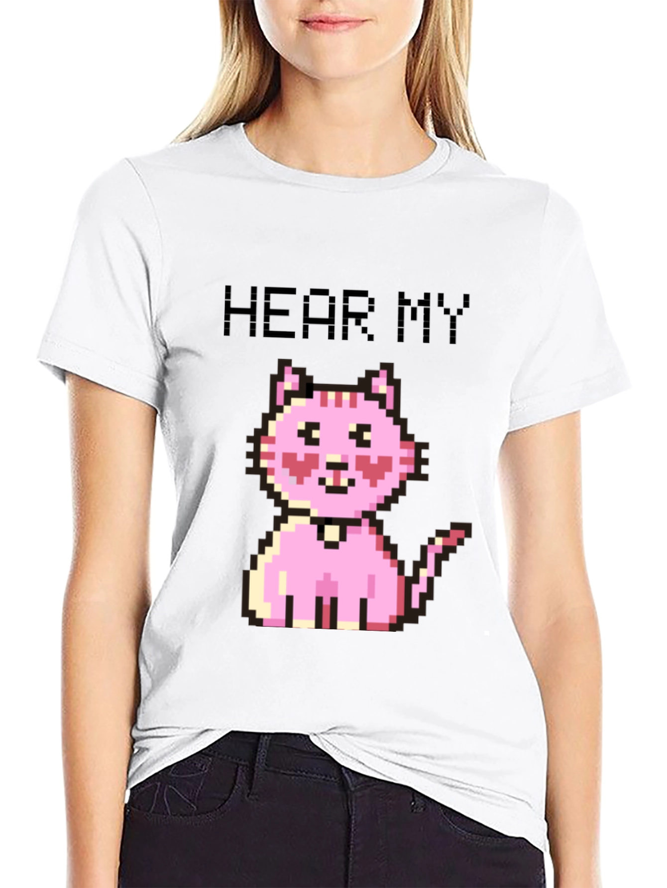 Pixel Cat T-Shirt - Hear My Meow!