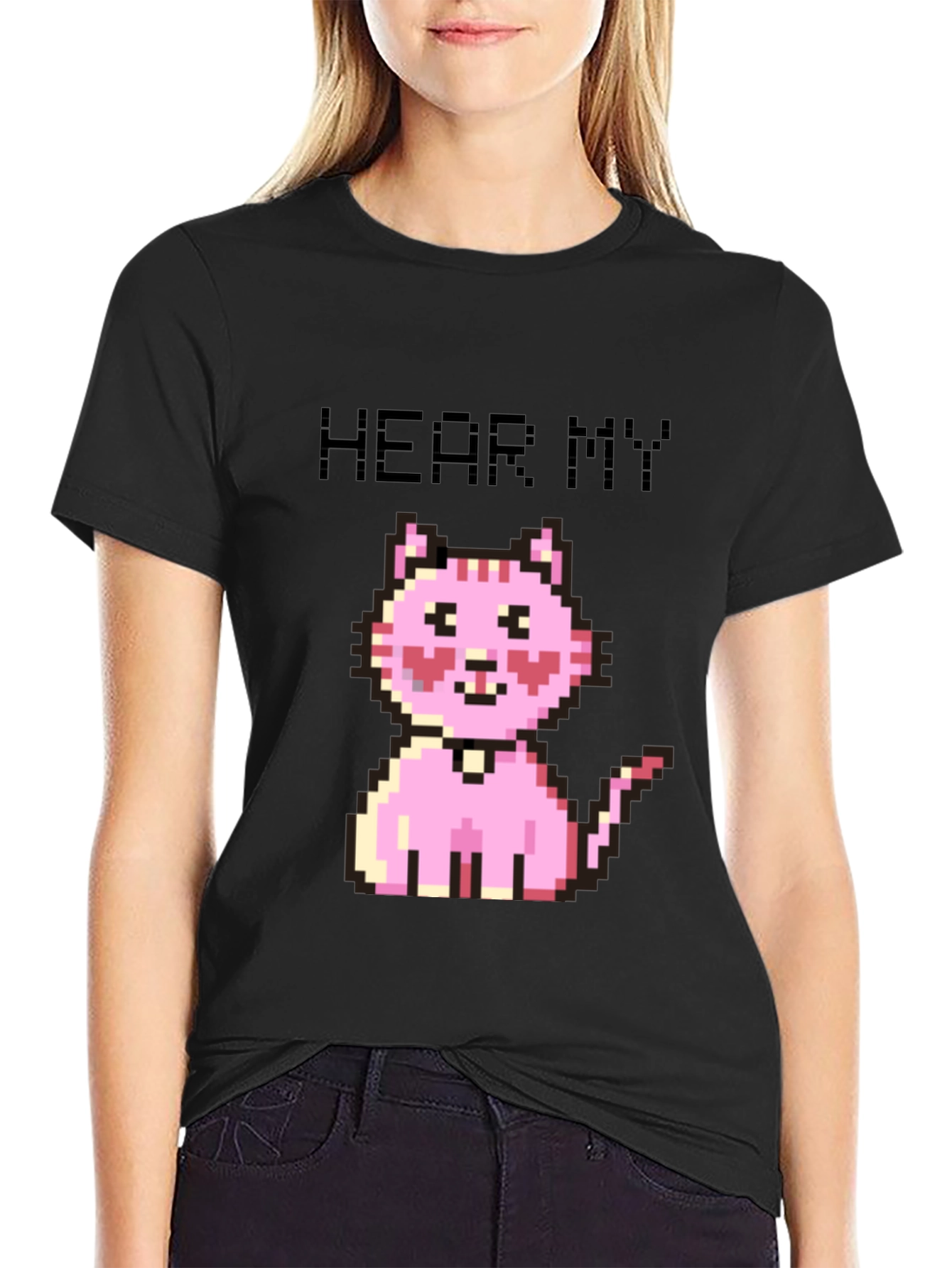 Pixel Cat T-Shirt - Hear My Meow!