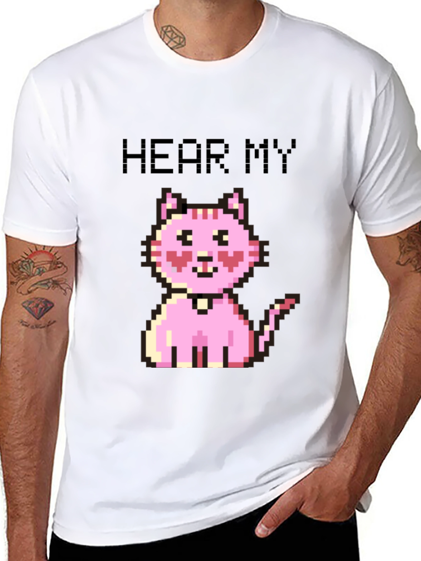 Pixel Cat T-Shirt - Hear My Meow!