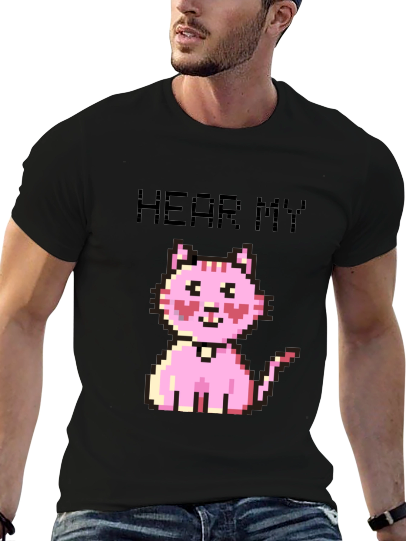 Pixel Cat T-Shirt - Hear My Meow!