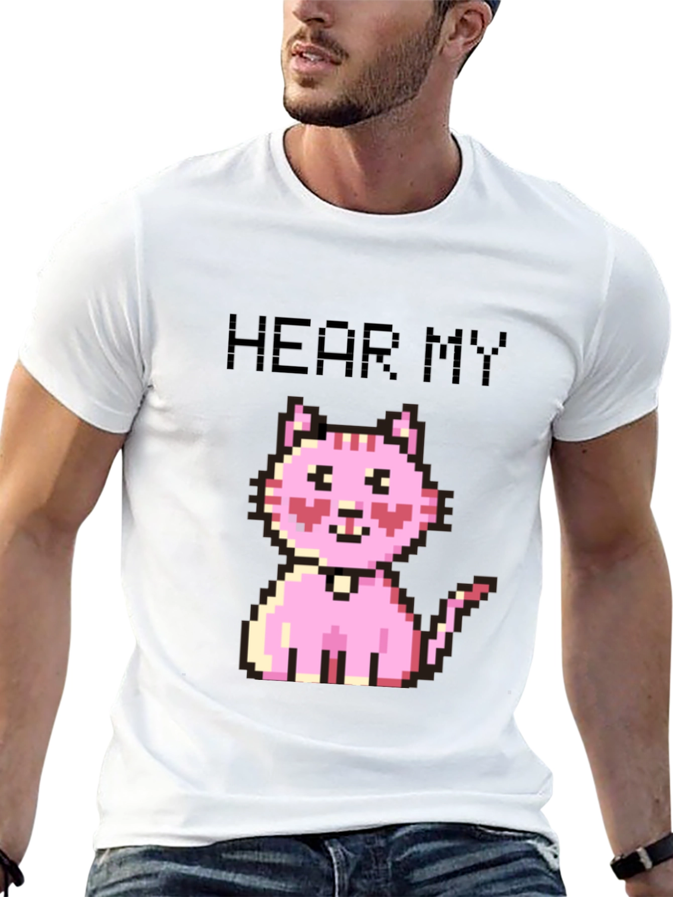 Pixel Cat T-Shirt - Hear My Meow!