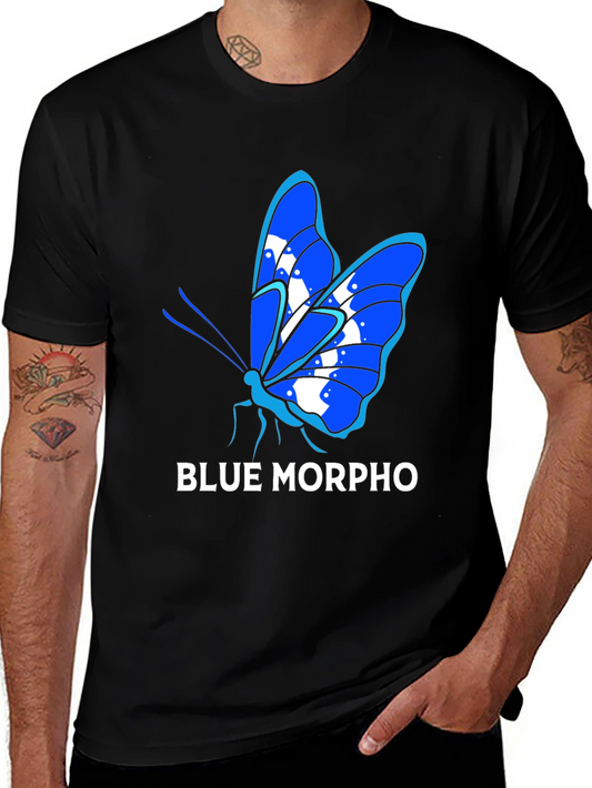 Blue Morpho Butterfly Graphic T-Shirt - Premium Comfort