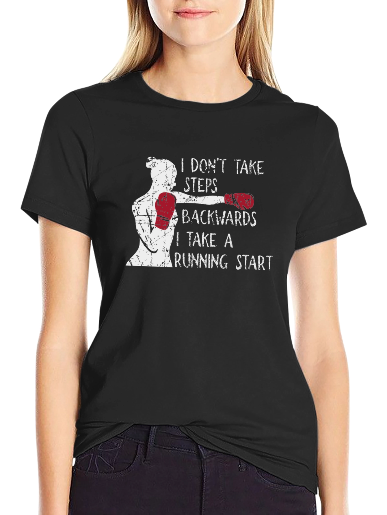Motivational Boxing T-Shirt - Running Start Design