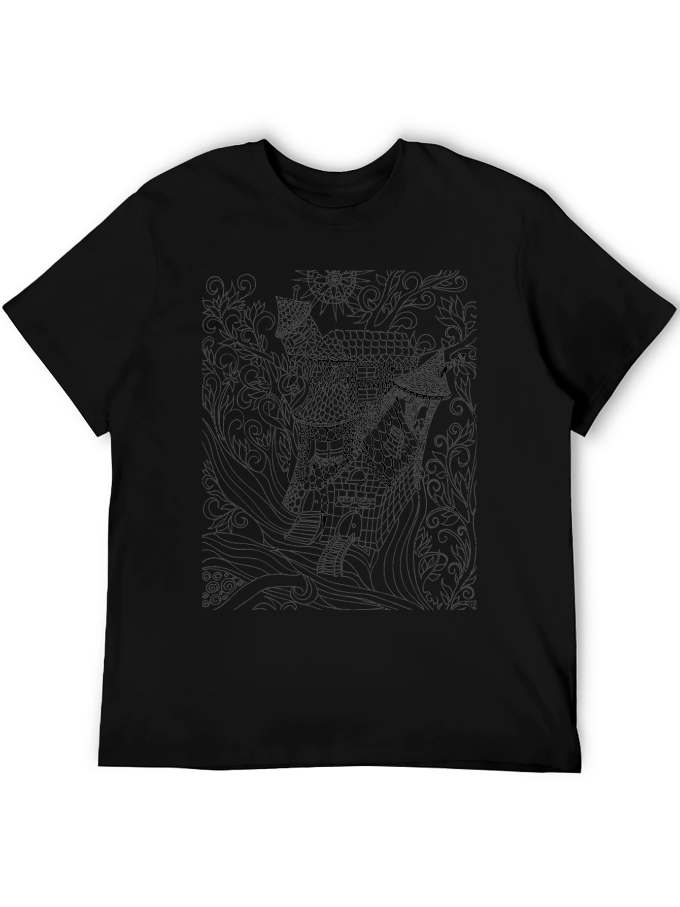 Mystic Manor Mens Black Graphic Tee