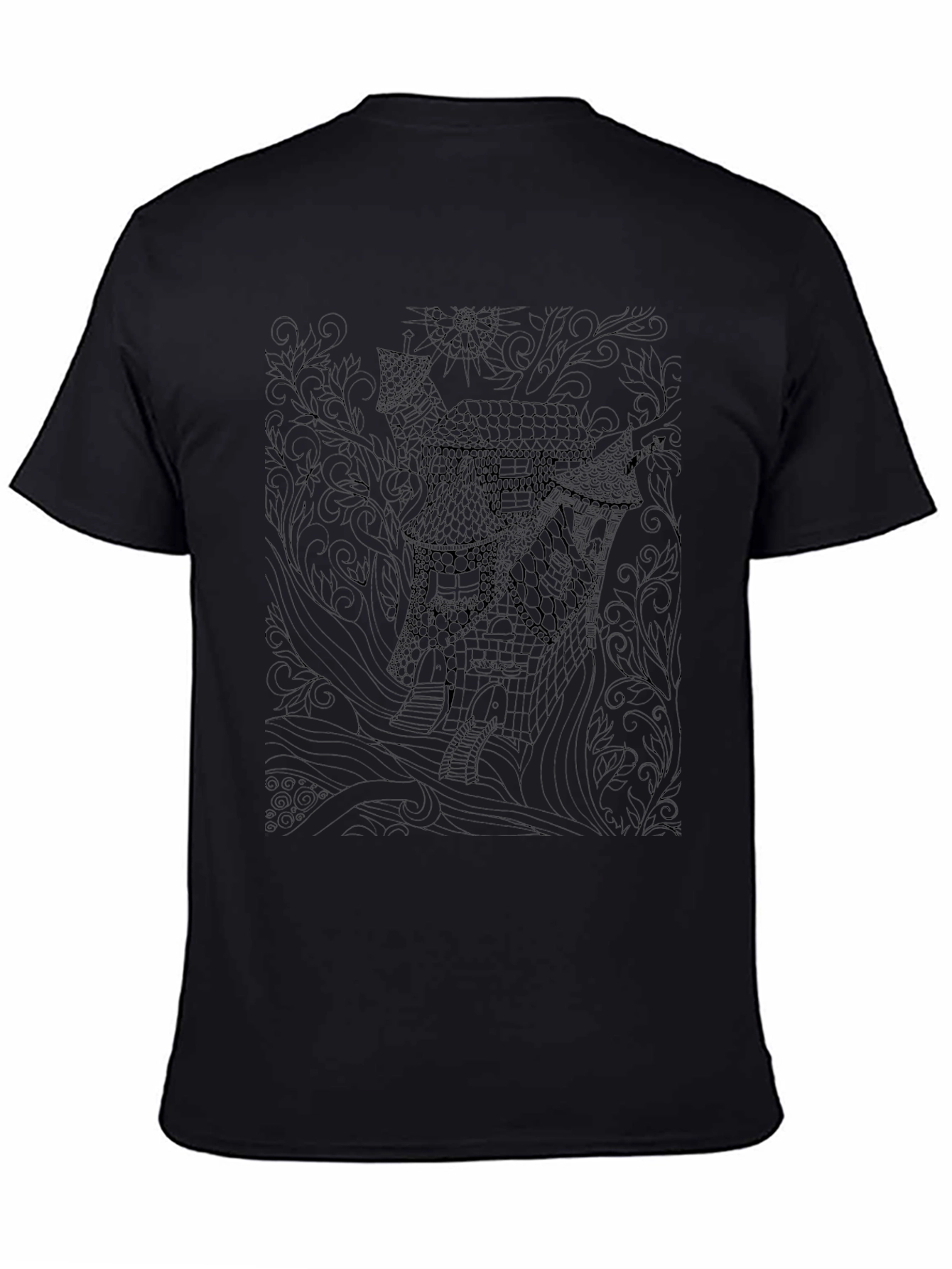 Mystic Manor Mens Black Graphic Tee