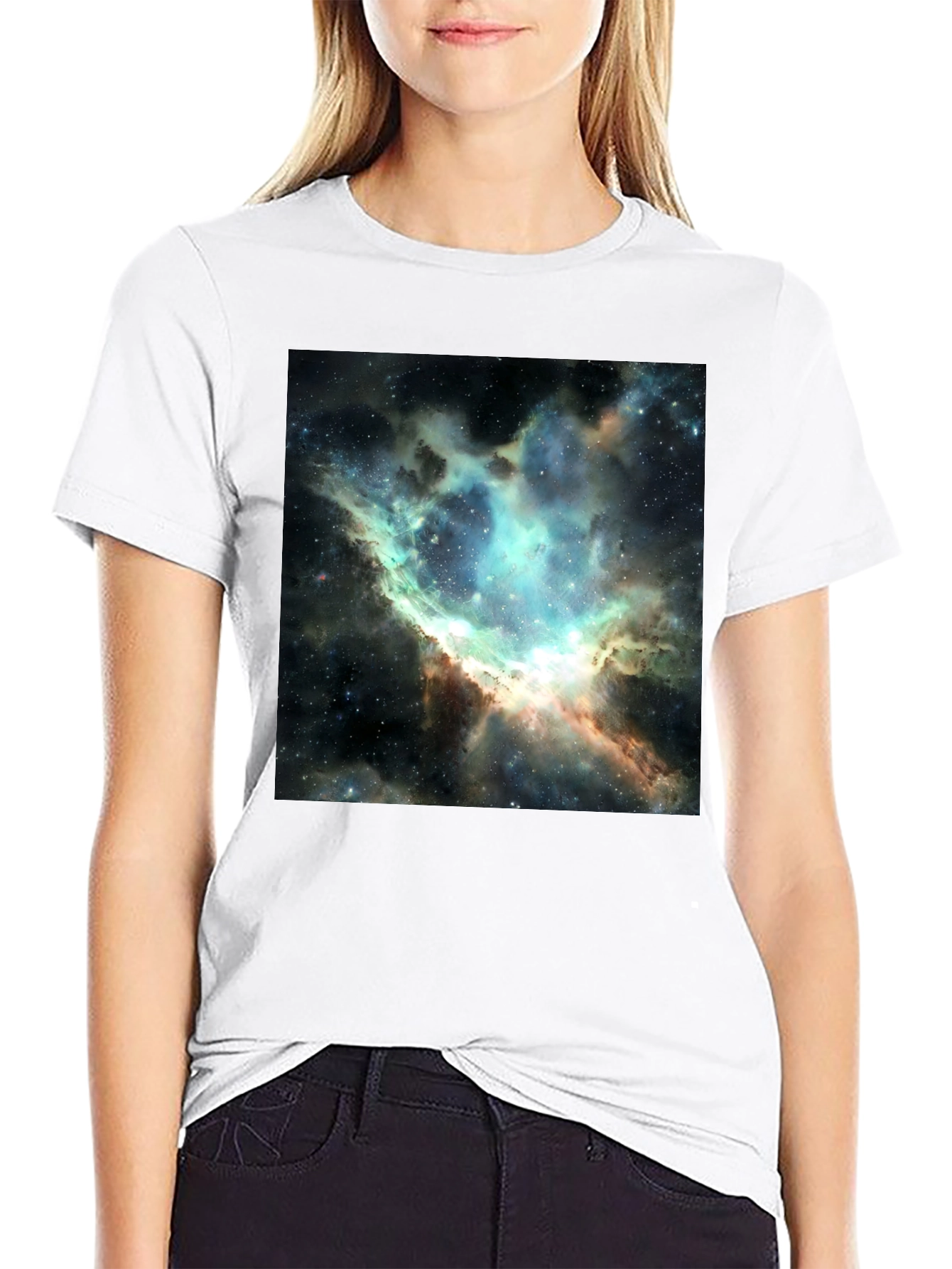Nebula Print Black T-Shirt - Galaxy Design