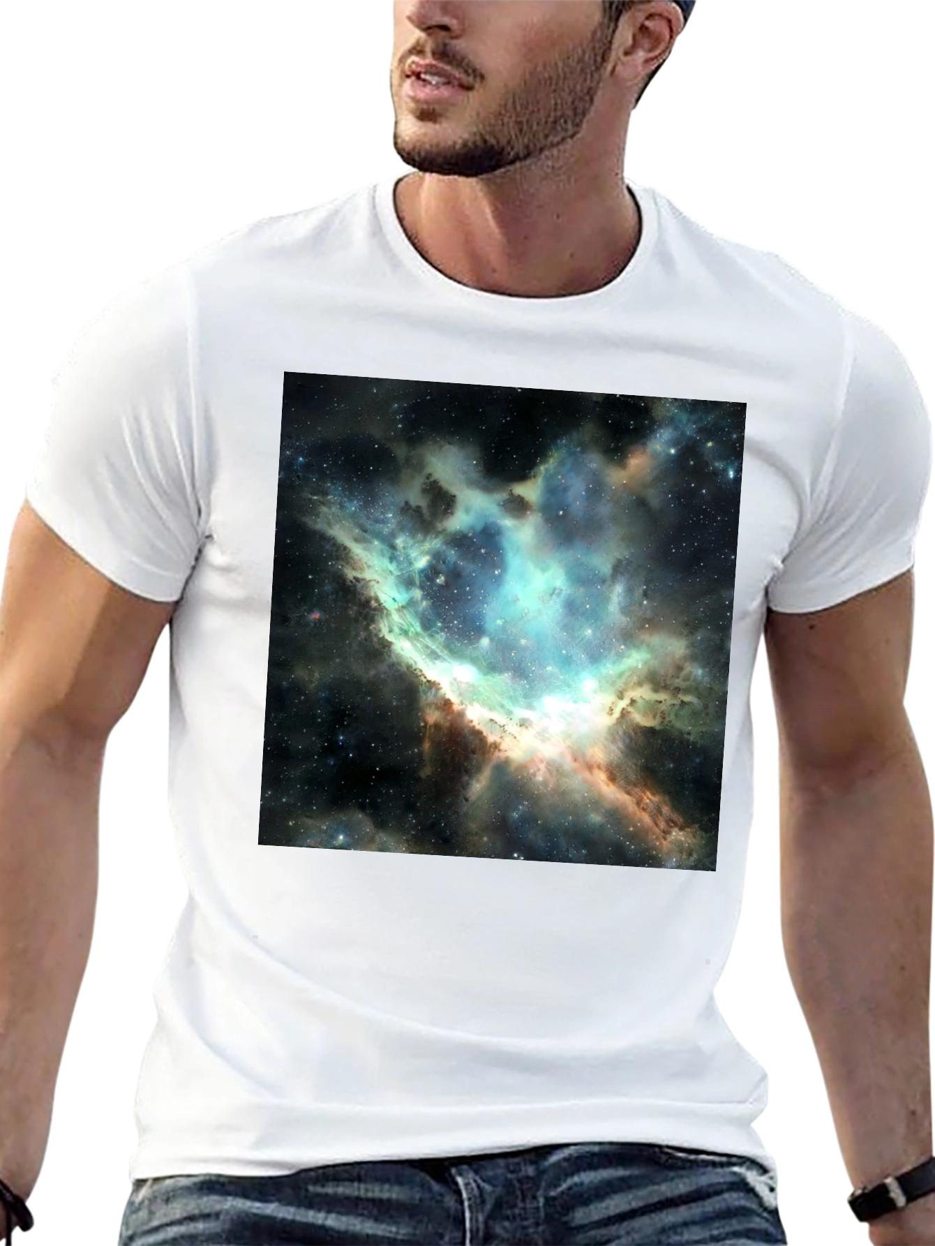 Nebula Print Black T-Shirt - Galaxy Design