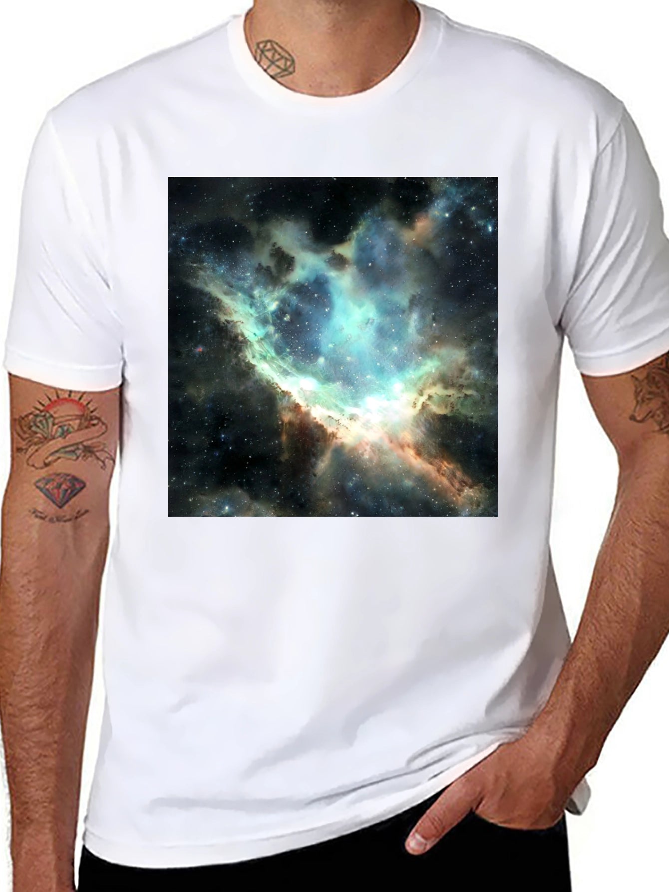 Nebula Print Black T-Shirt - Galaxy Design