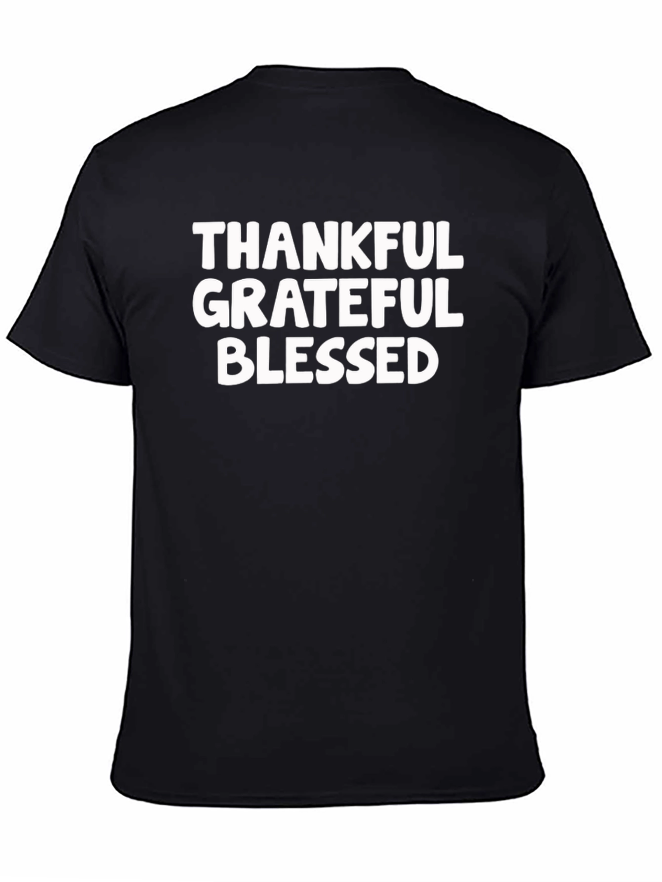 Thankful Grateful Blessed Black Tee