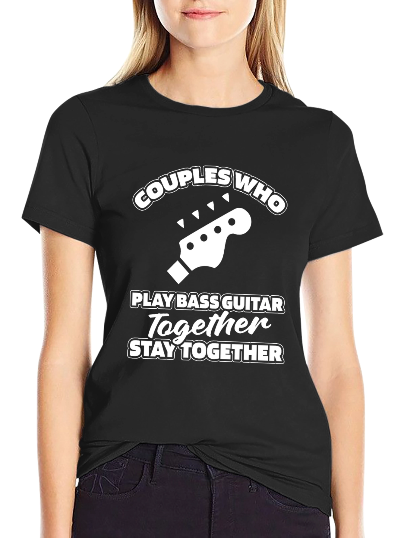 Couples Bass Guitar T-Shirt: Stay Together!