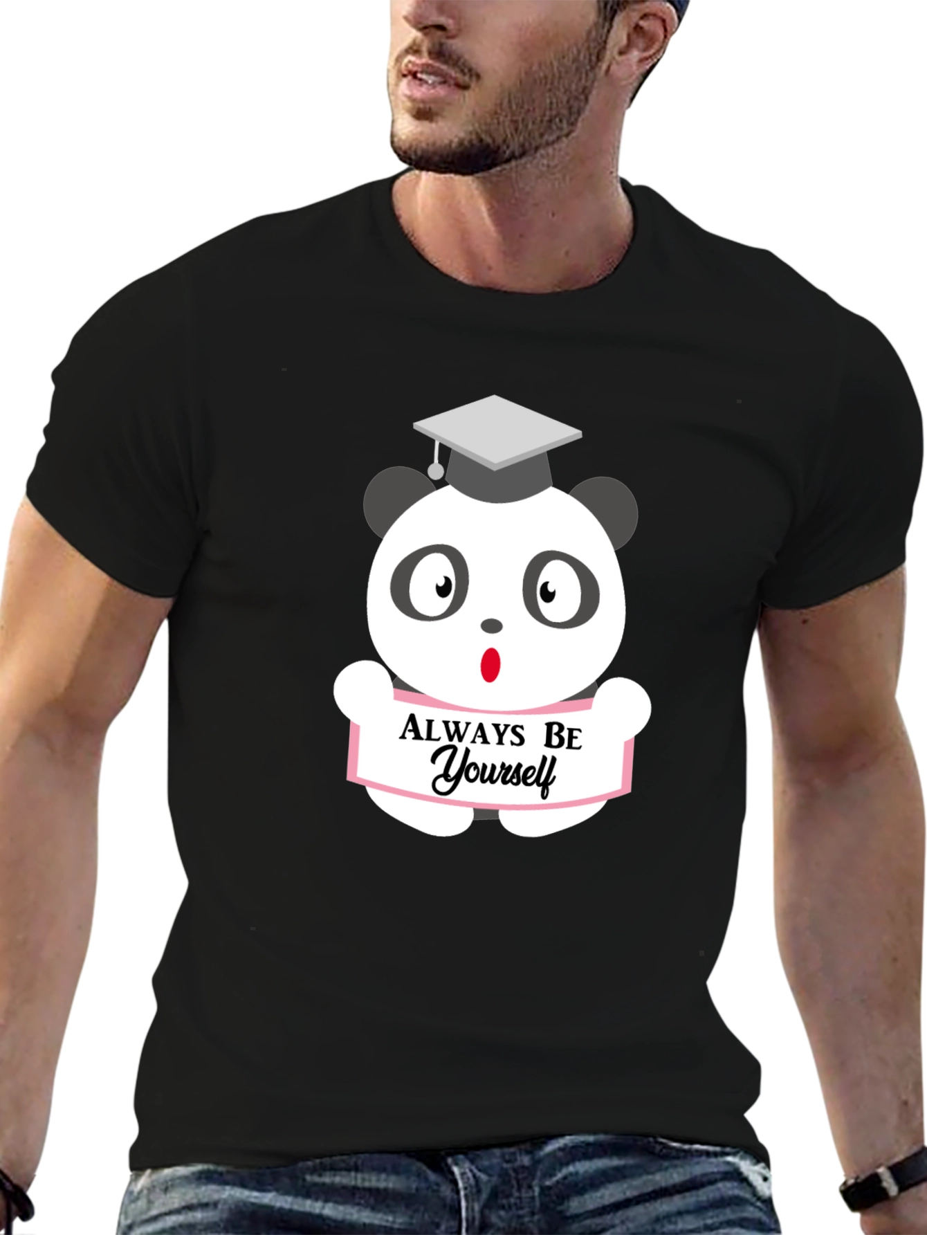 Always Be Yourself Panda Bear Graphic T-Shirt