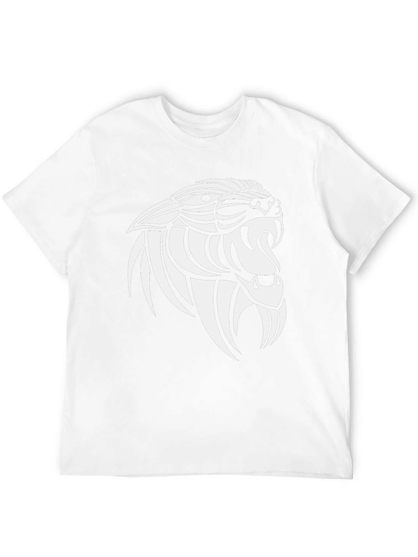 Mens Black T-Shirt with Saber-Toothed Tiger Graphic